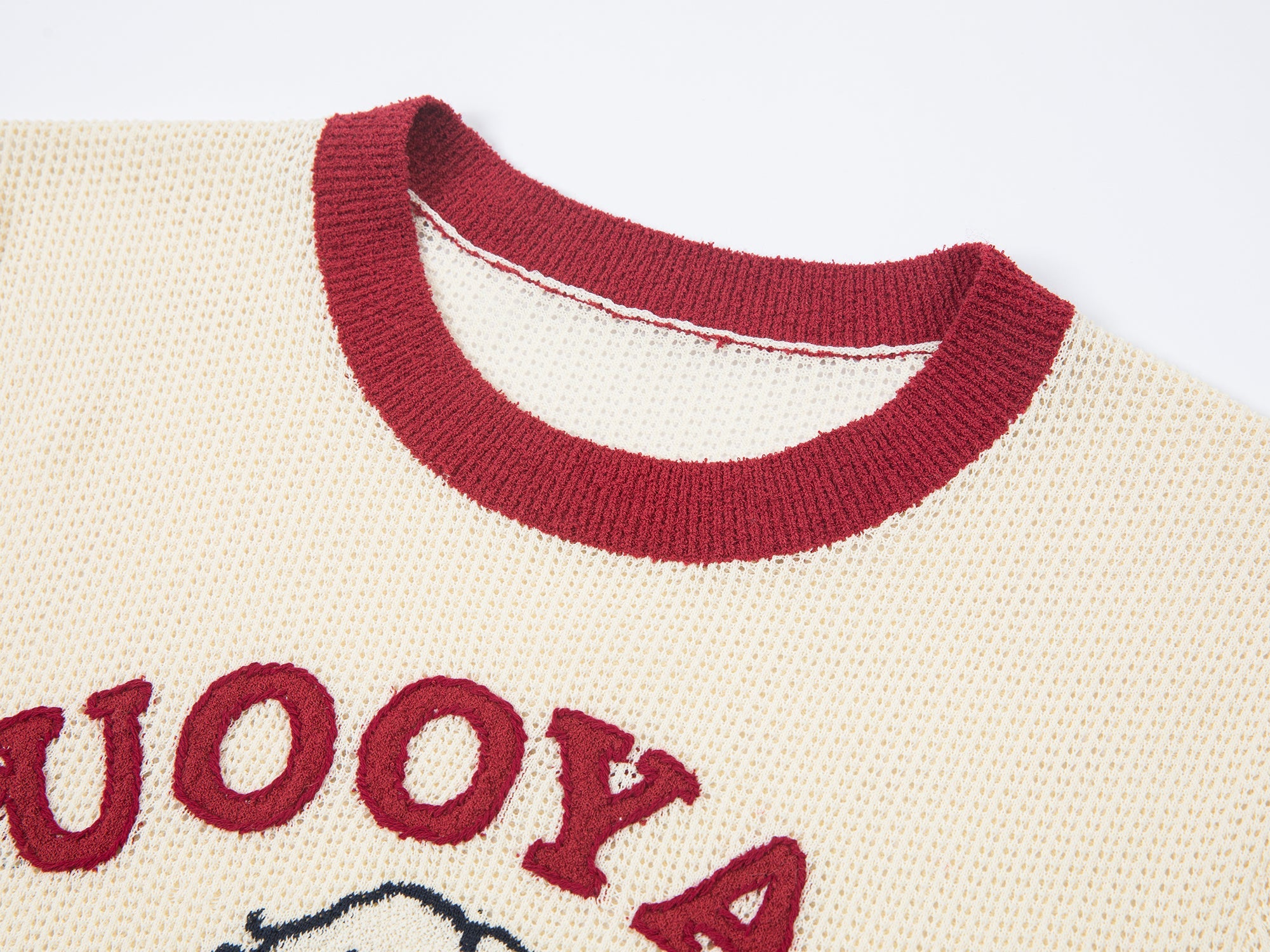 Love angel open-knit sweater tee