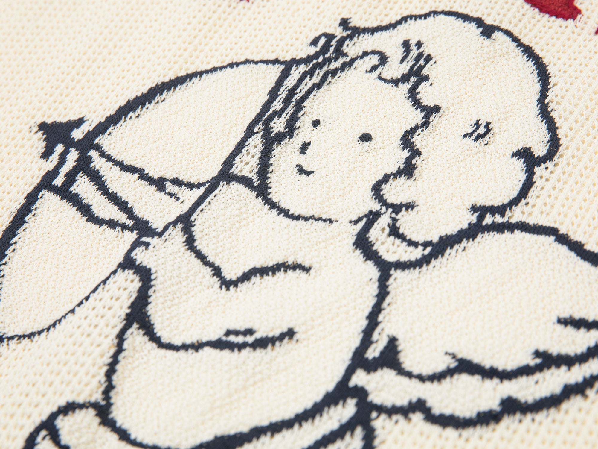 Love angel open-knit sweater tee