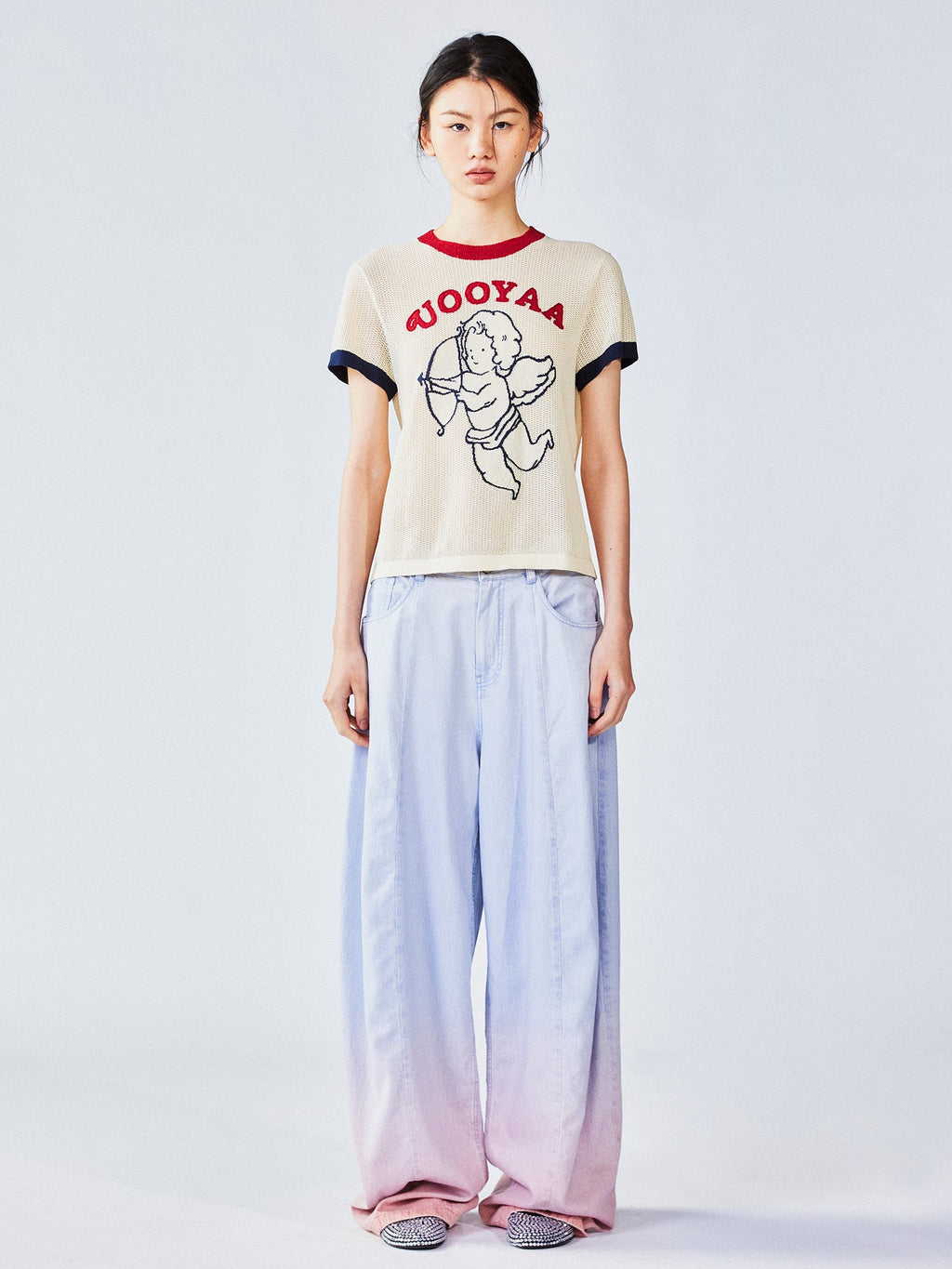 ラブエンジェルオープンニットセーターTシャツ