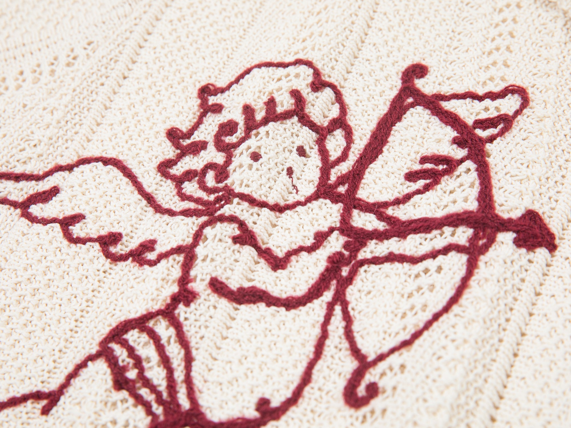 Love angel open-knit cardigan