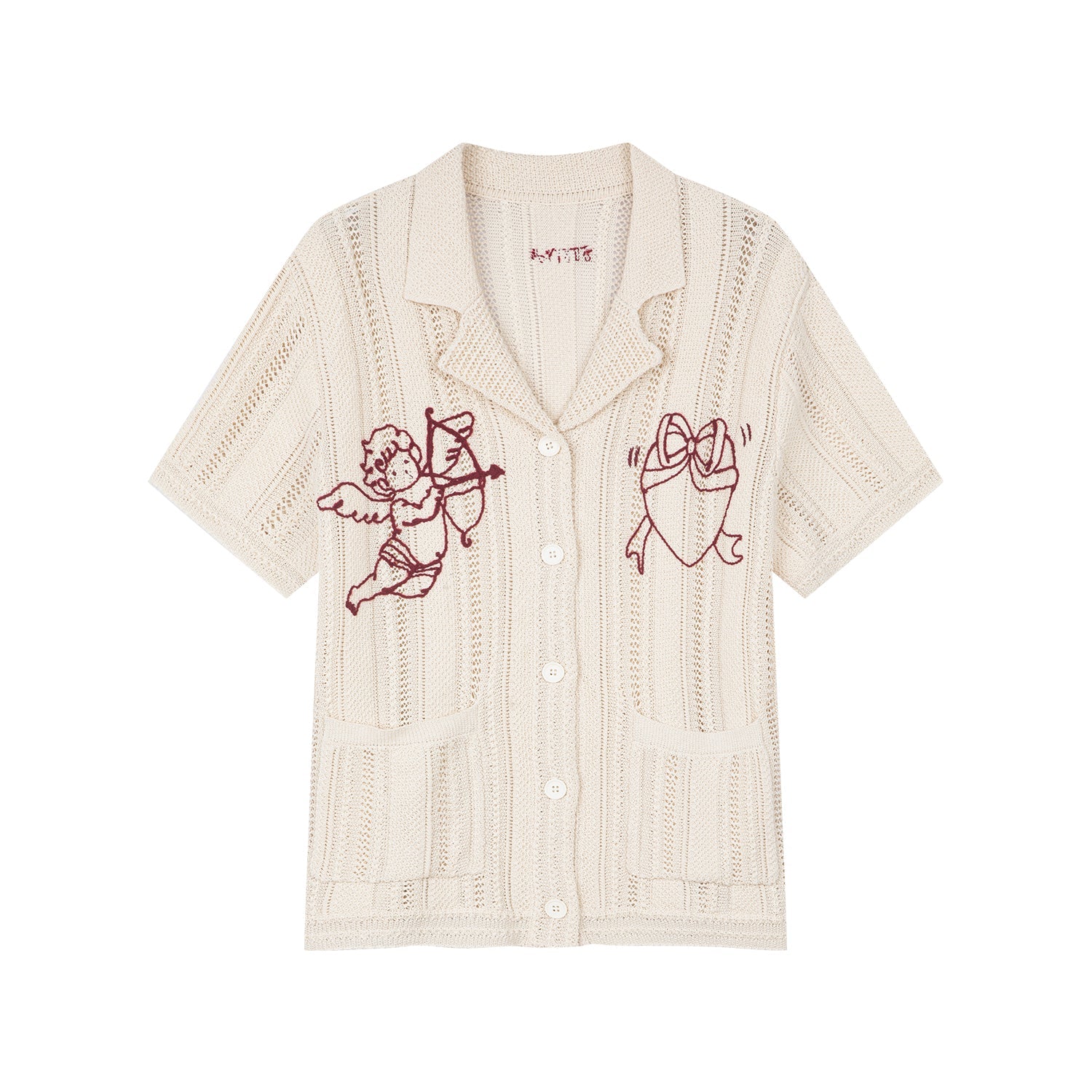 Love angel open-knit cardigan