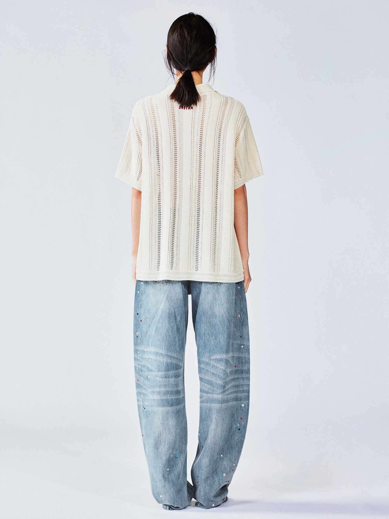 Love angel open-knit cardigan