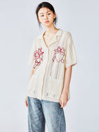 Love angel open-knit cardigan