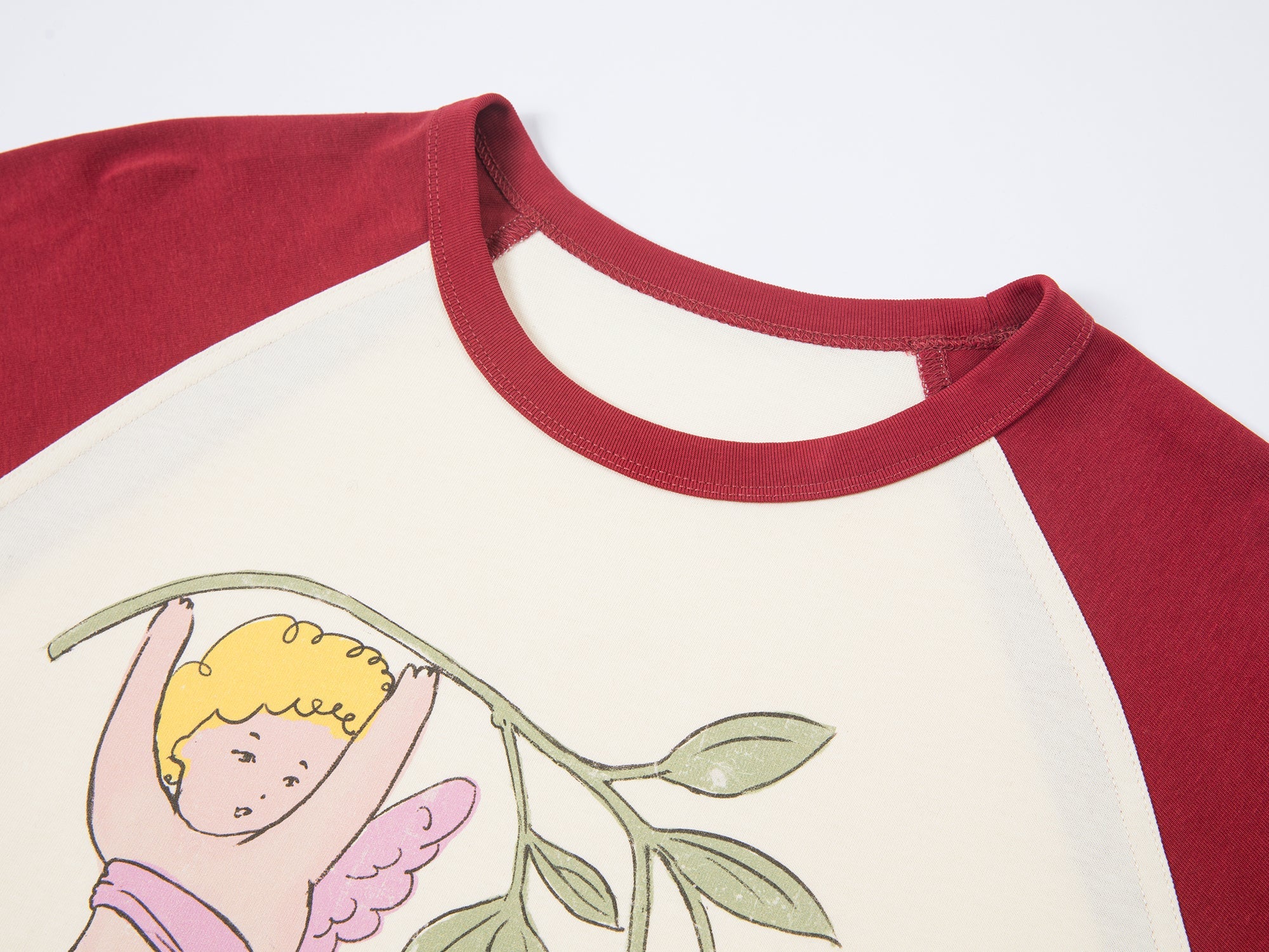 Cherry angel print raglan tee