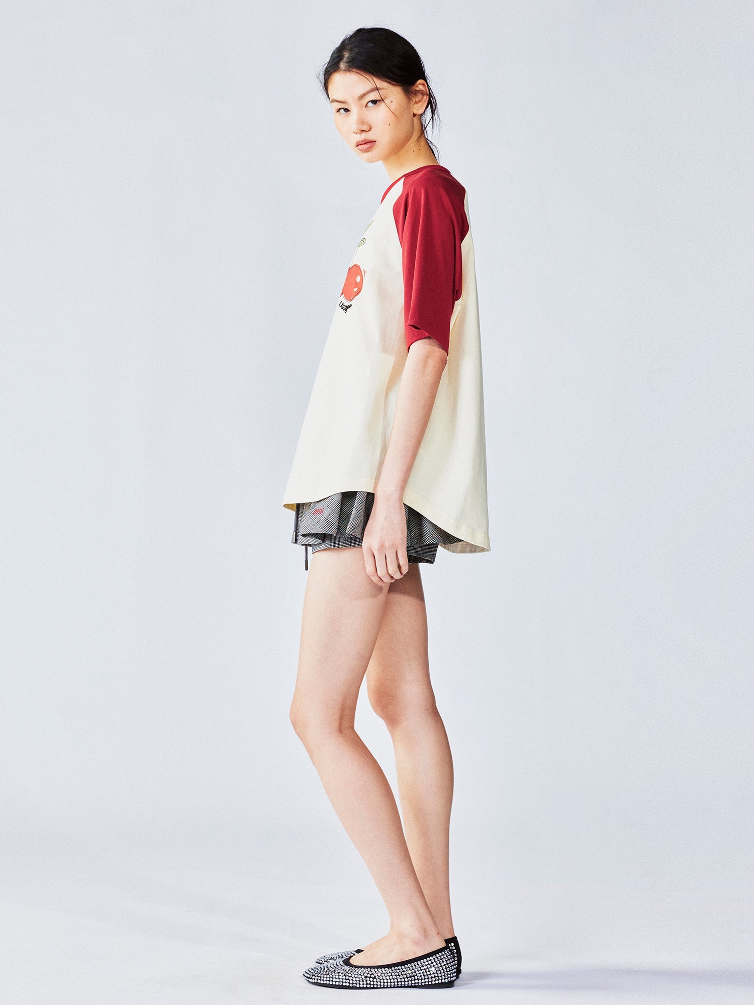 Cherry angel print raglan tee