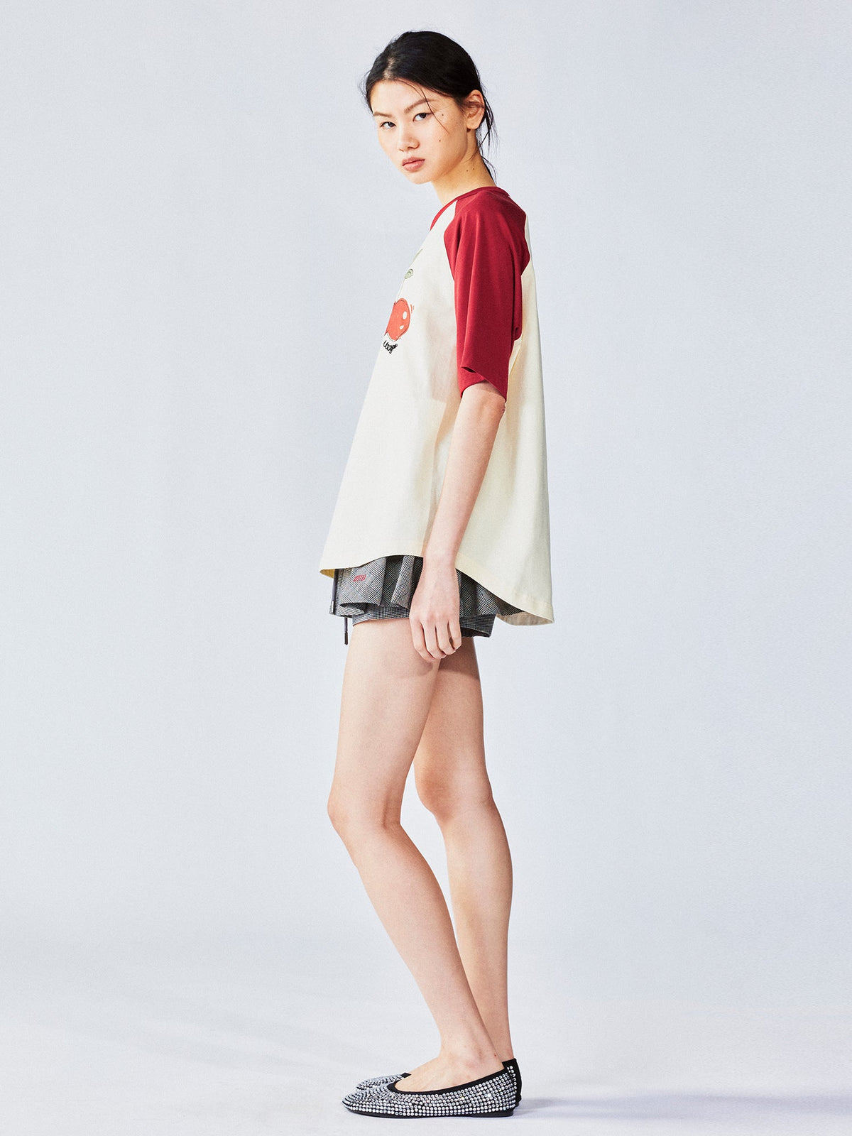 Cherry angel print raglan tee