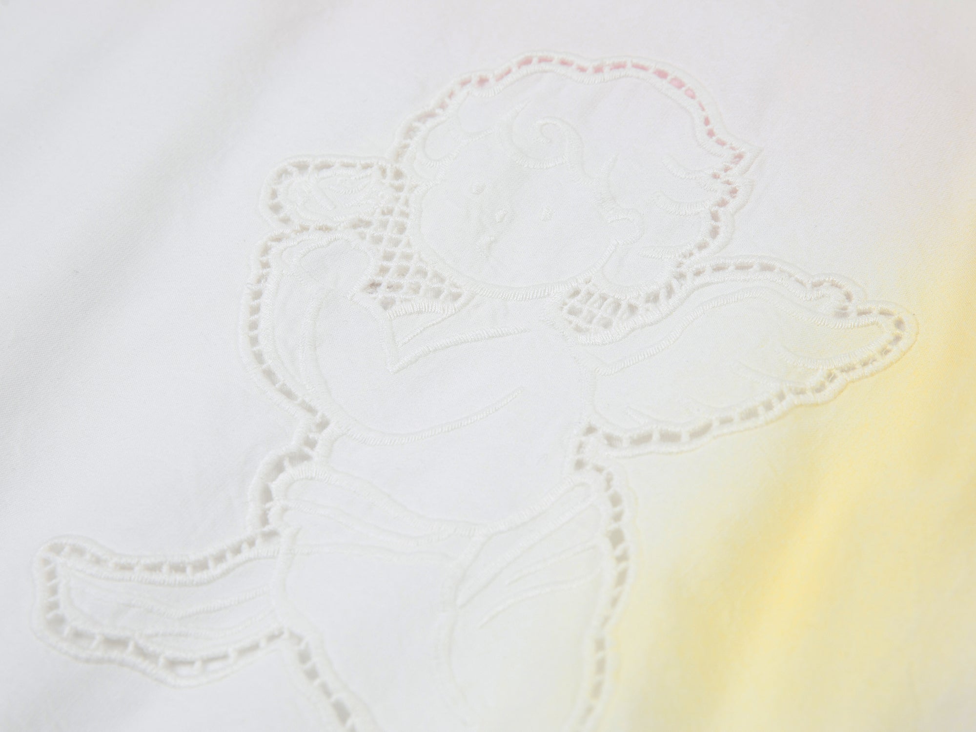 Openwork angel embroidery tencel denim pullover