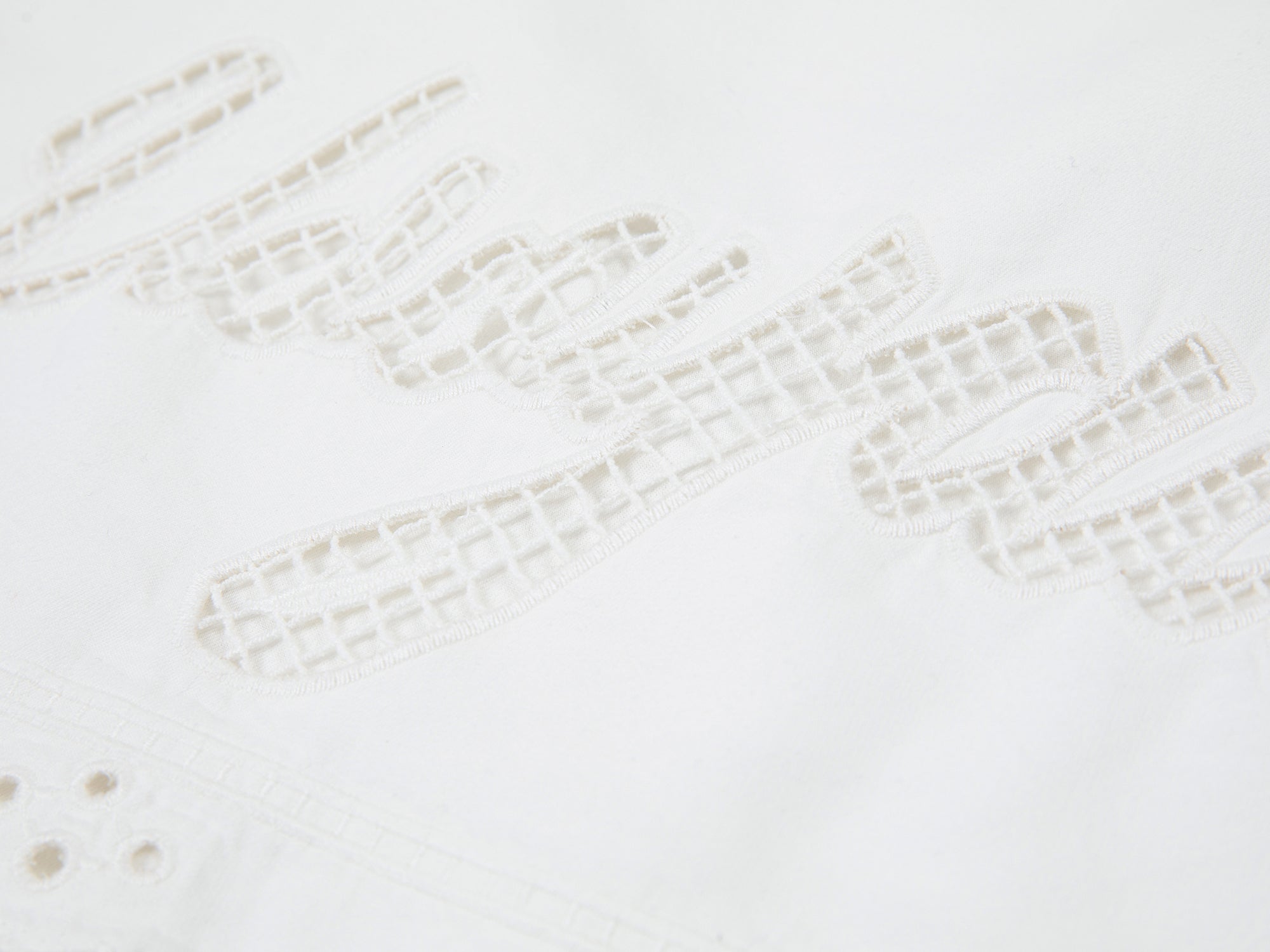 Openwork angel embroidery tencel denim pullover