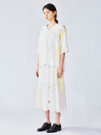 Openwork angel embroidery tencel denim pullover
