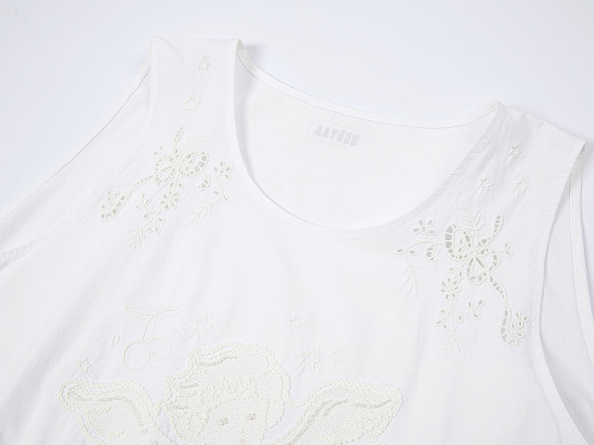 Angel embroidery tank dress