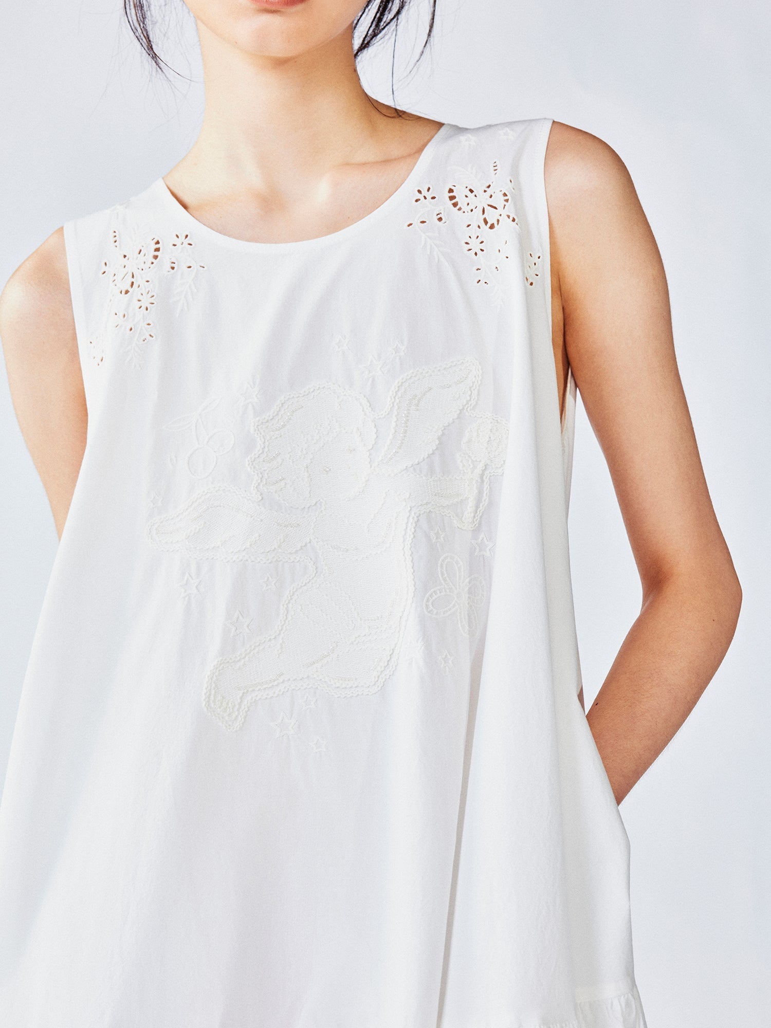 Angel embroidery tank dress