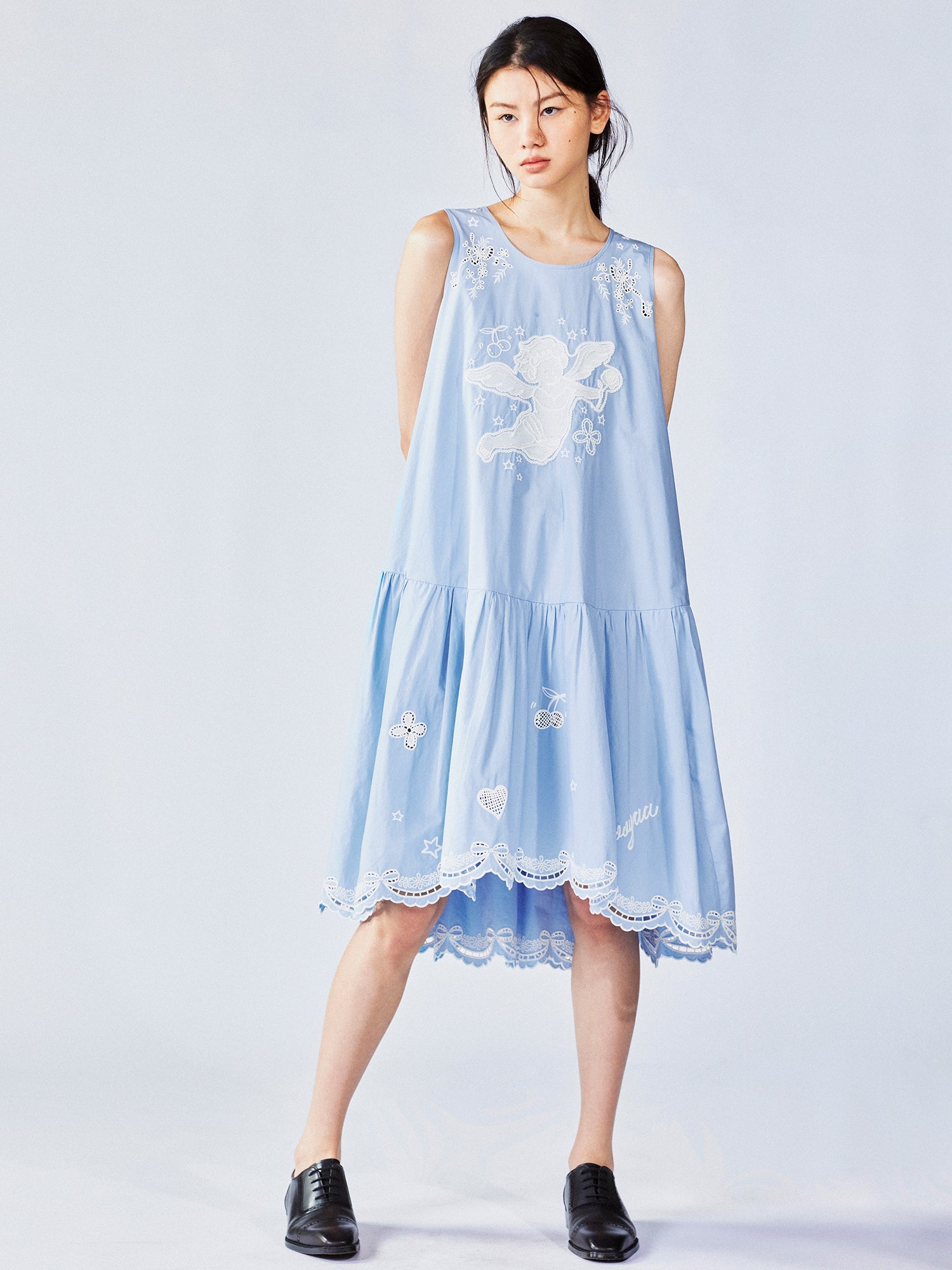 Angel embroidery tank dress