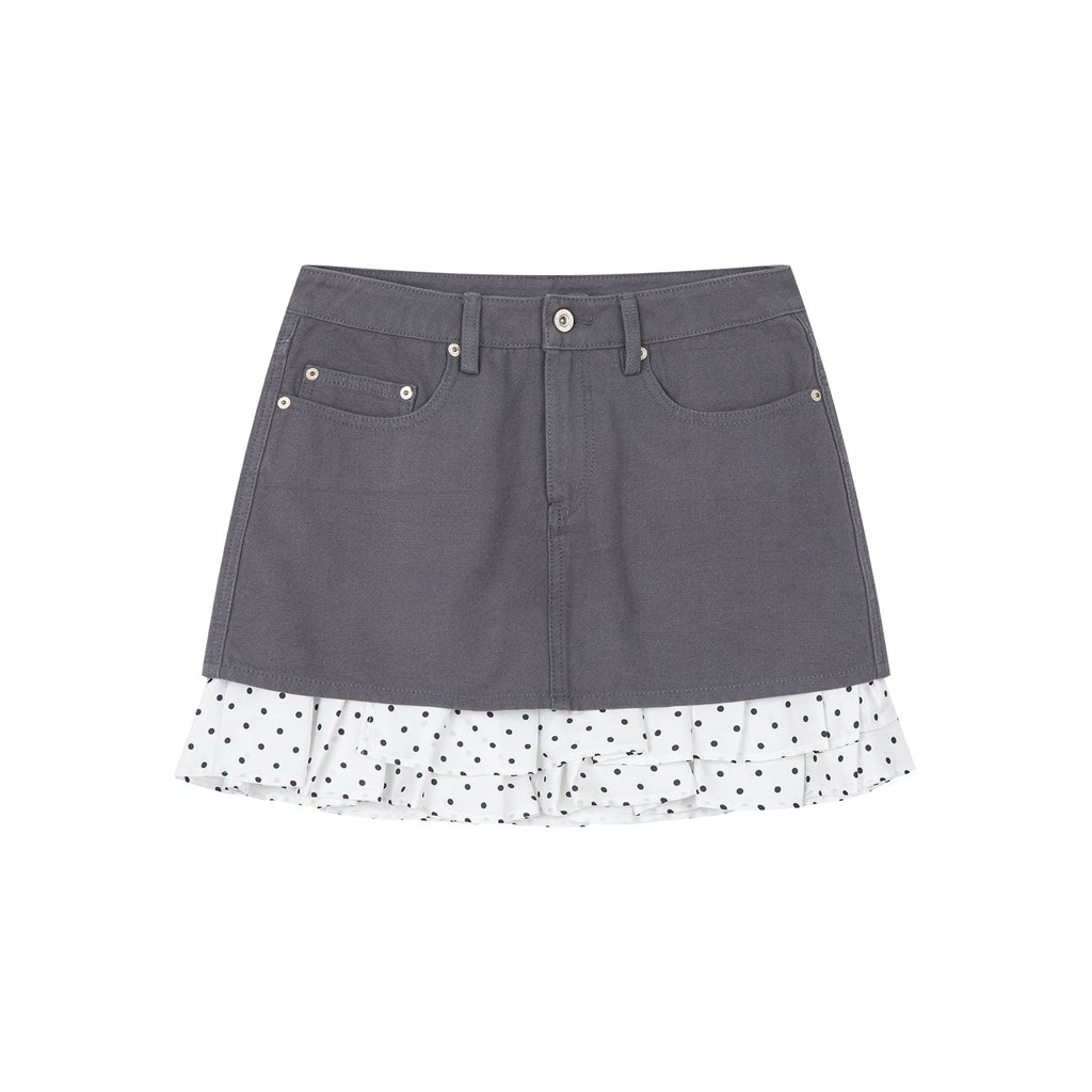 Two-in-one layered mini skirt