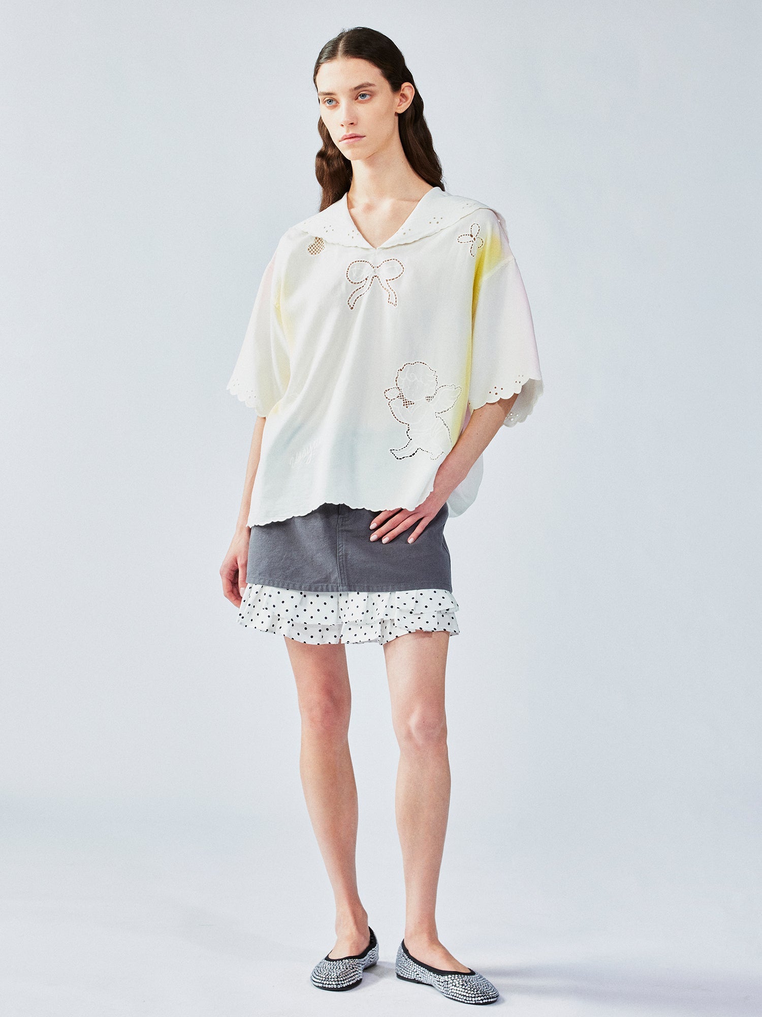 Two-in-one layered mini skirt