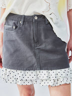 Two-in-one layered mini skirt