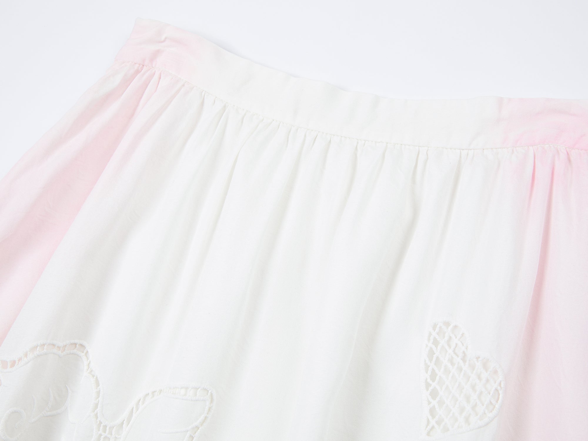 Openwork angel embroidery tencel denim skirt