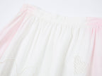 Openwork angel embroidery tencel denim skirt