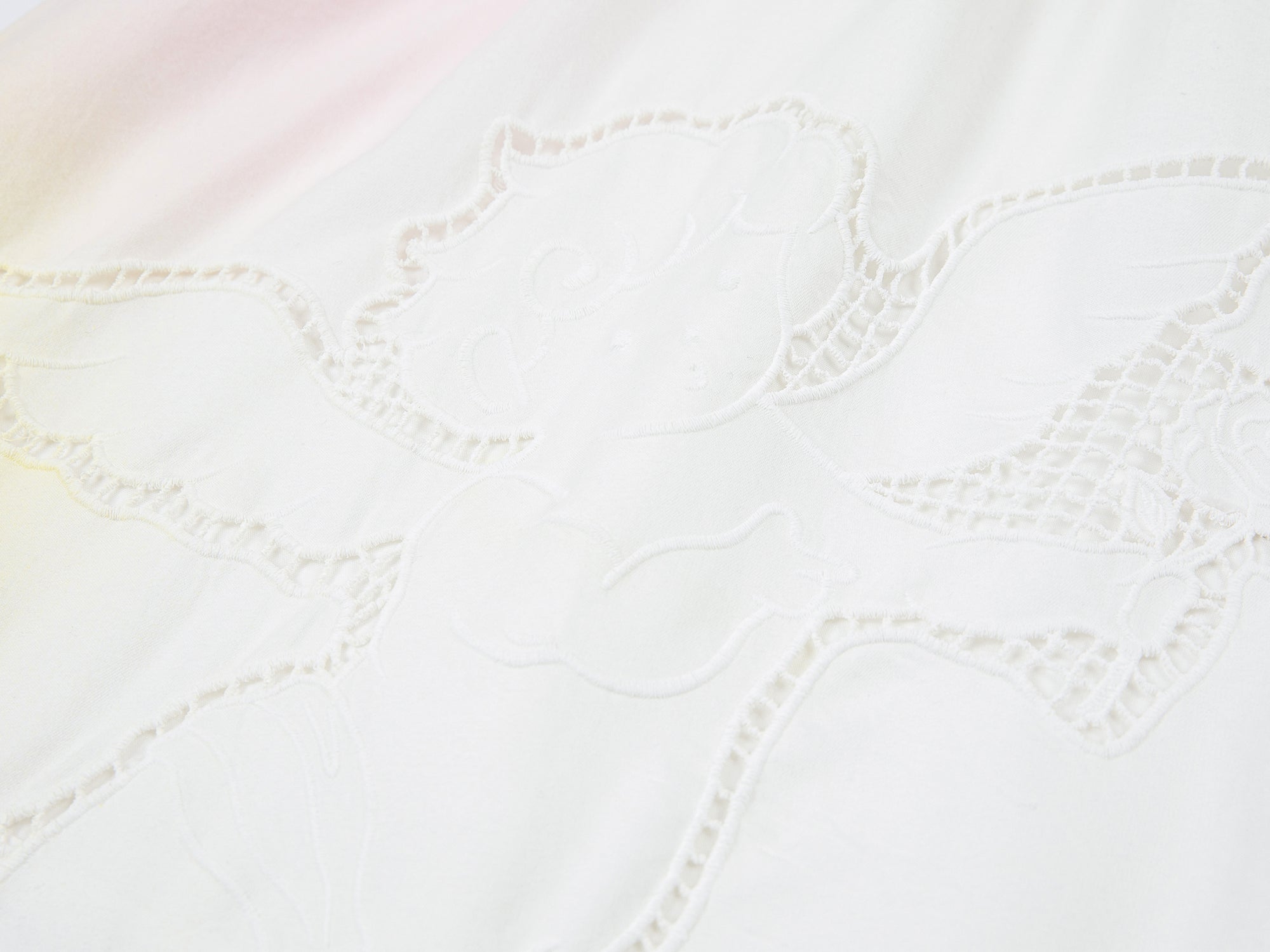 Openwork angel embroidery tencel denim skirt