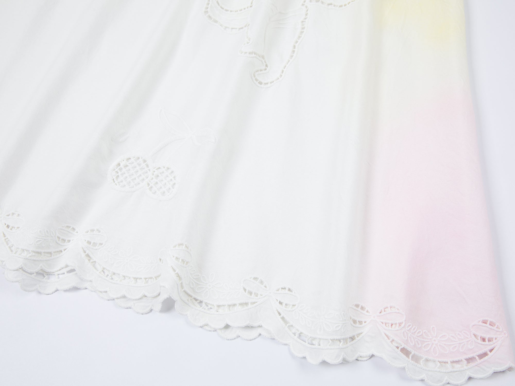 Openwork angel embroidery tencel denim skirt