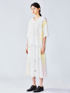Openwork angel embroidery tencel denim skirt