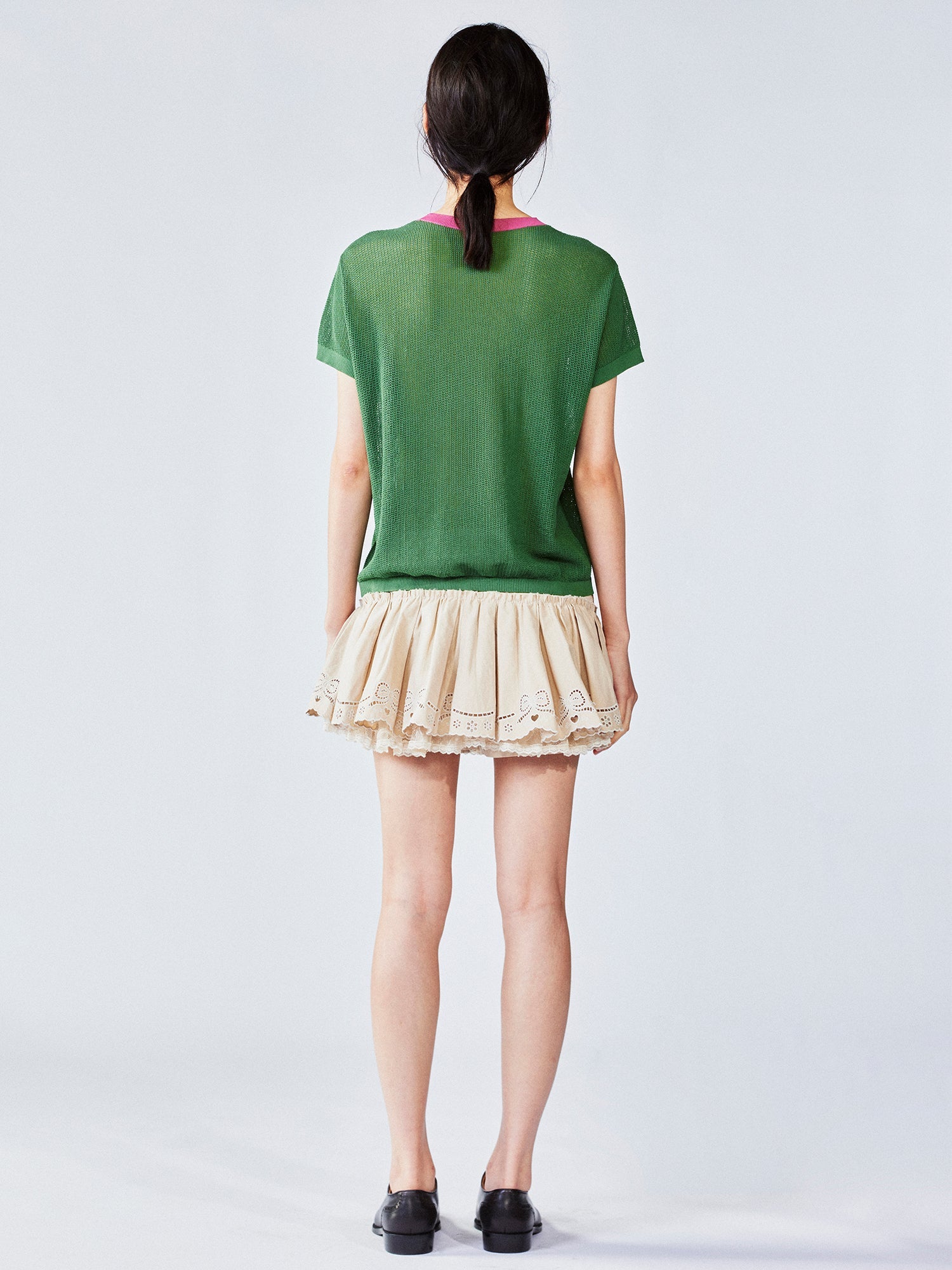 Hybrid pleated skort