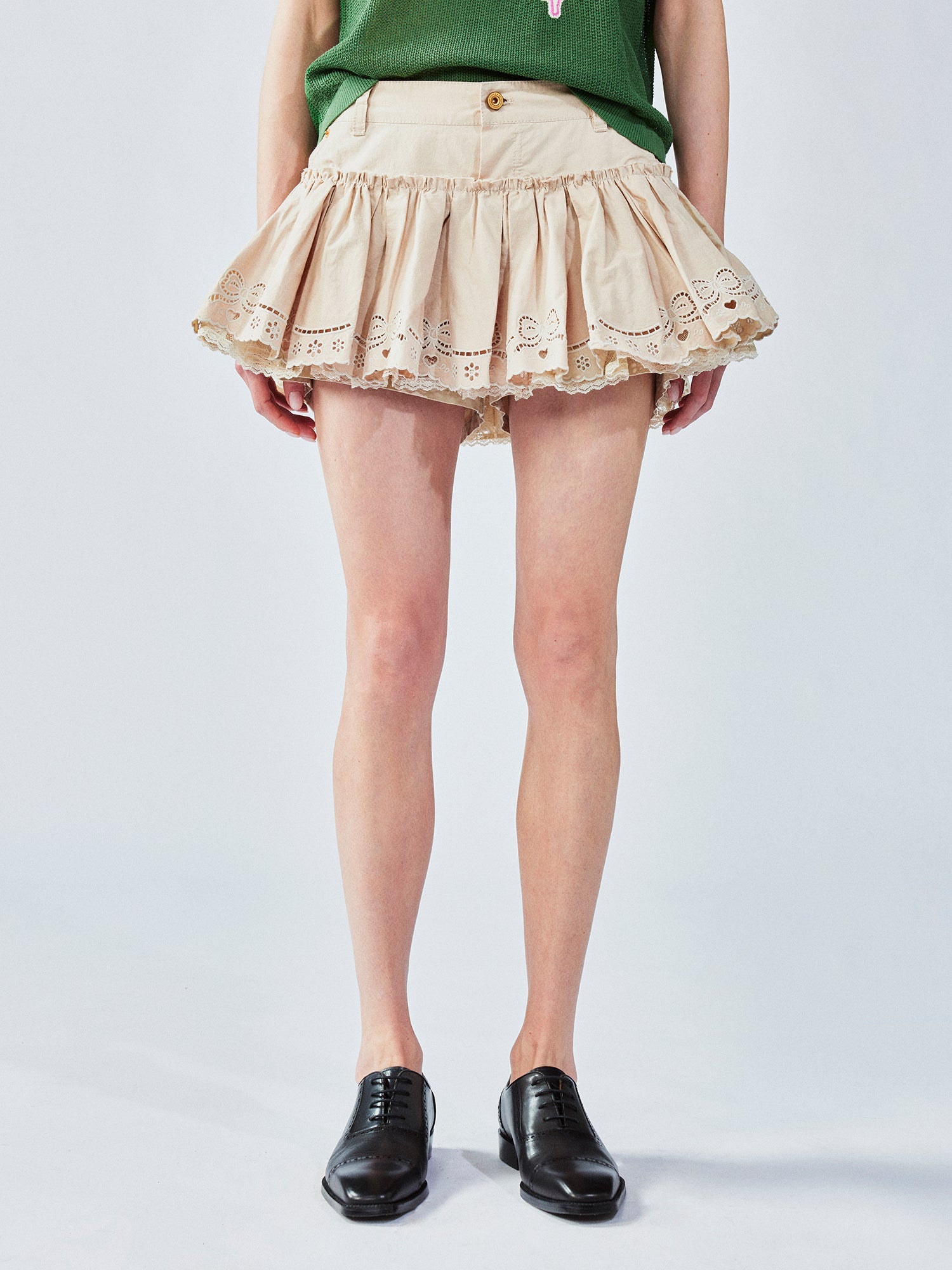 Hybrid pleated skort