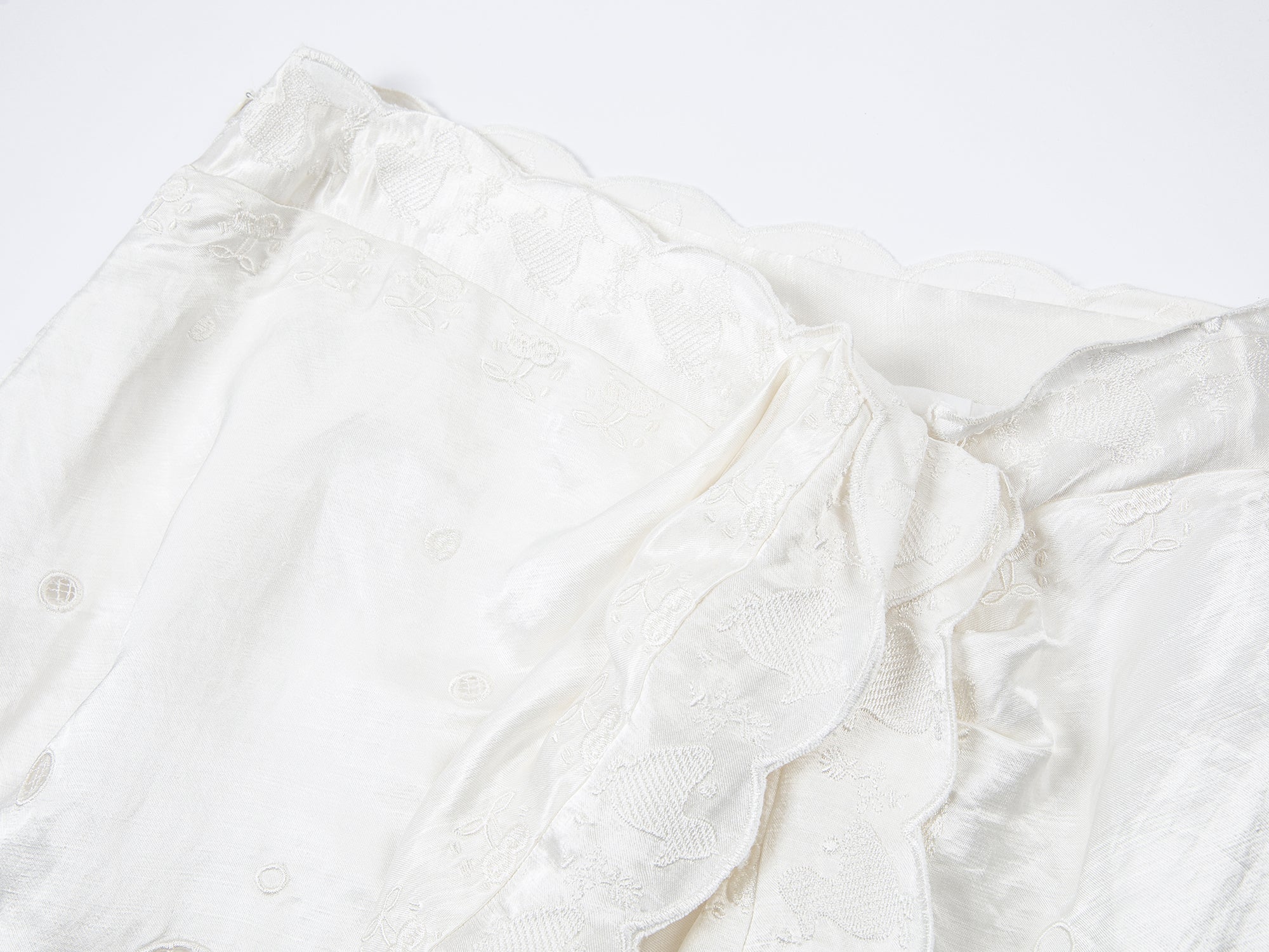 Openwork angel embroidery wrap skirt