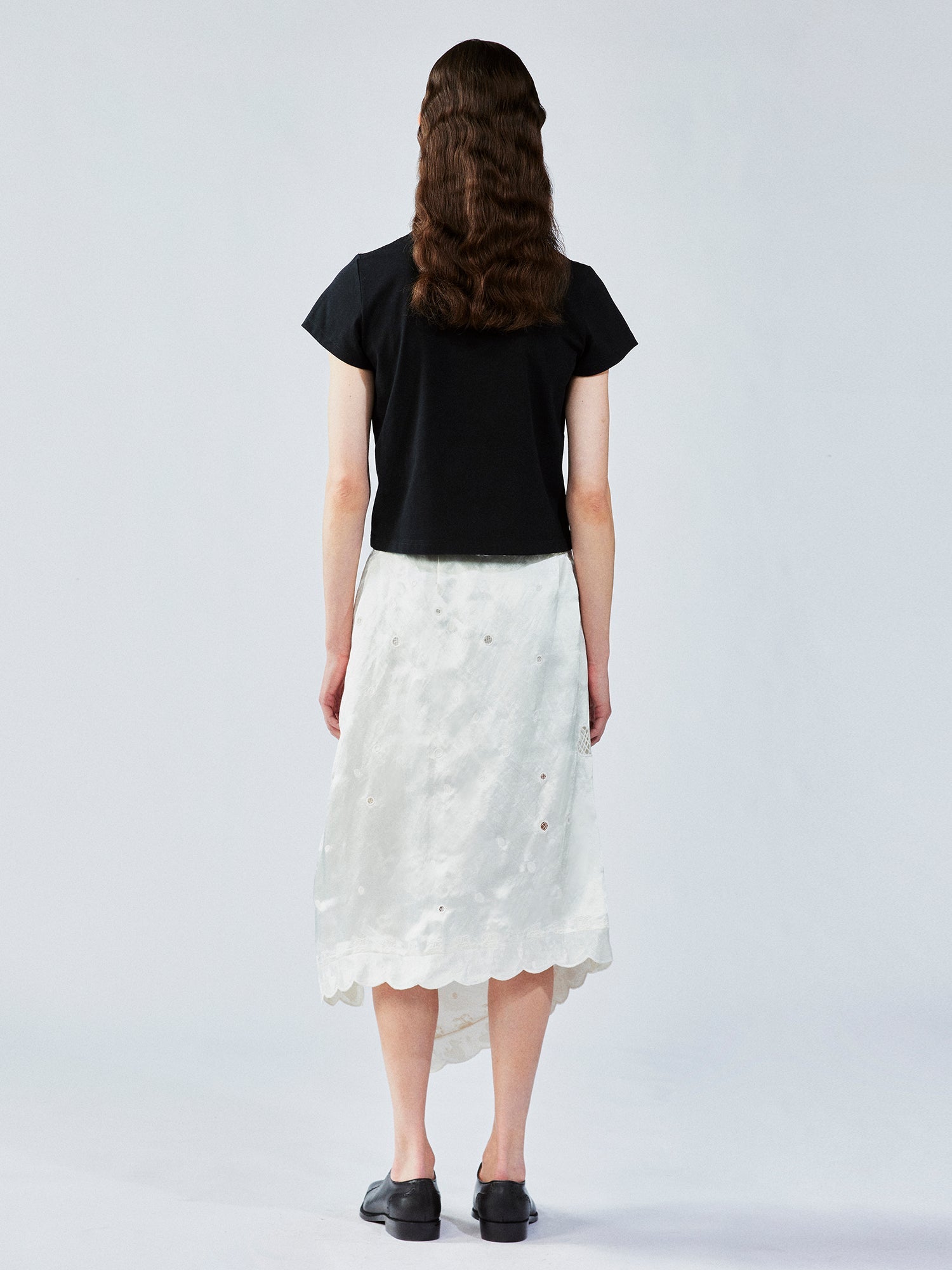 Openwork angel embroidery wrap skirt