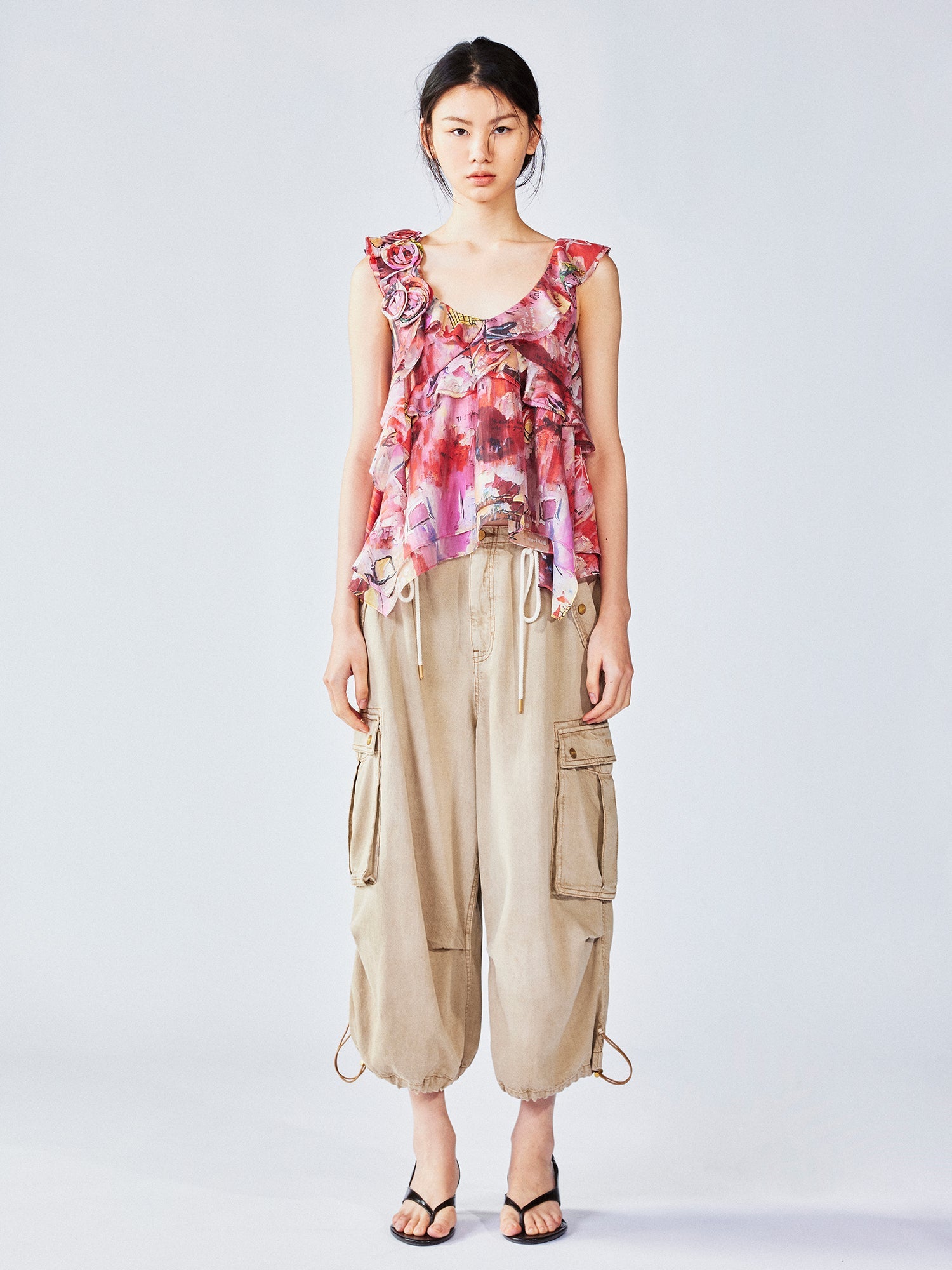 Graffiti 3D flower camisole