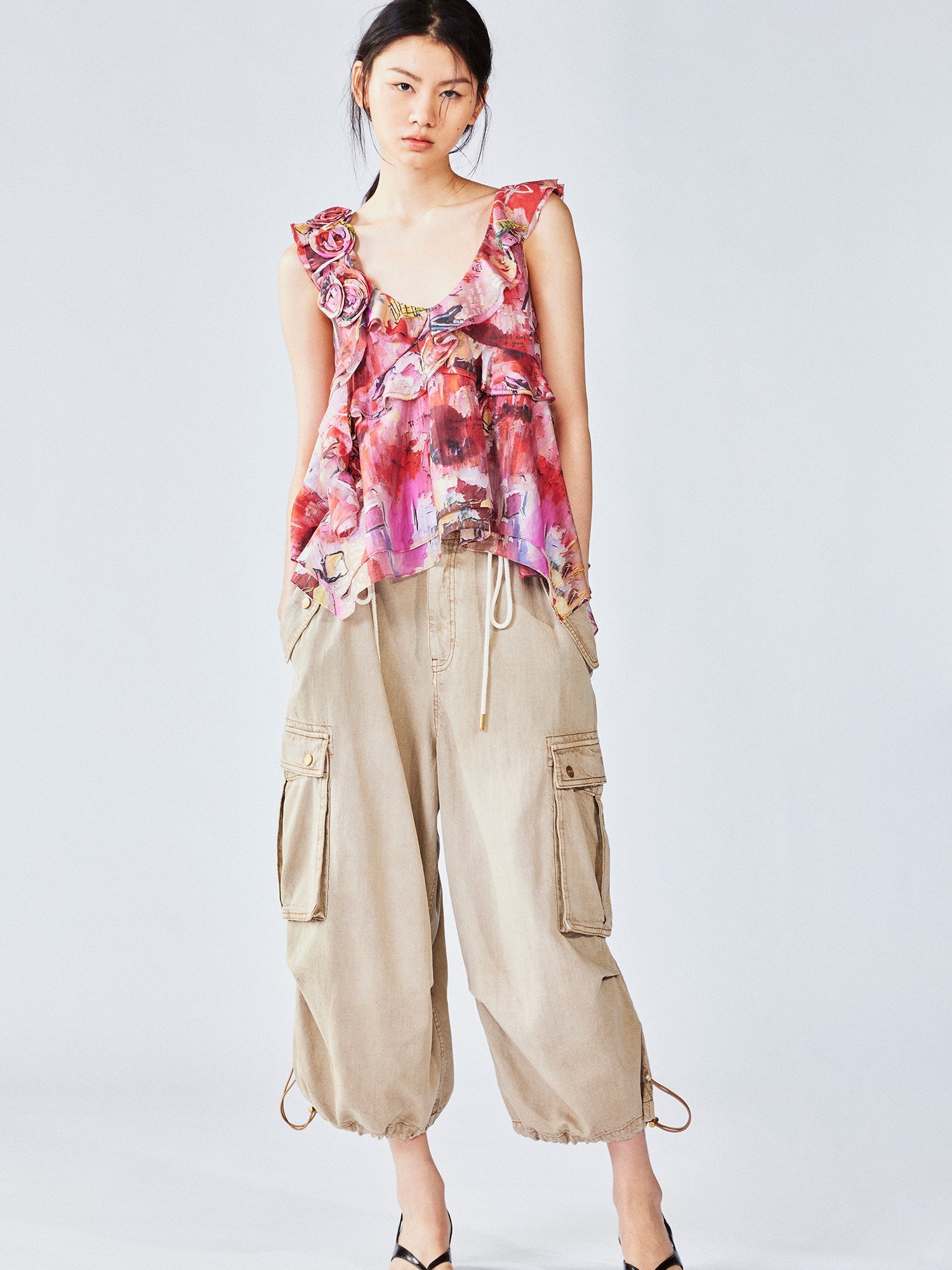 Graffiti 3D flower camisole