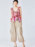 Graffiti 3D flower camisole