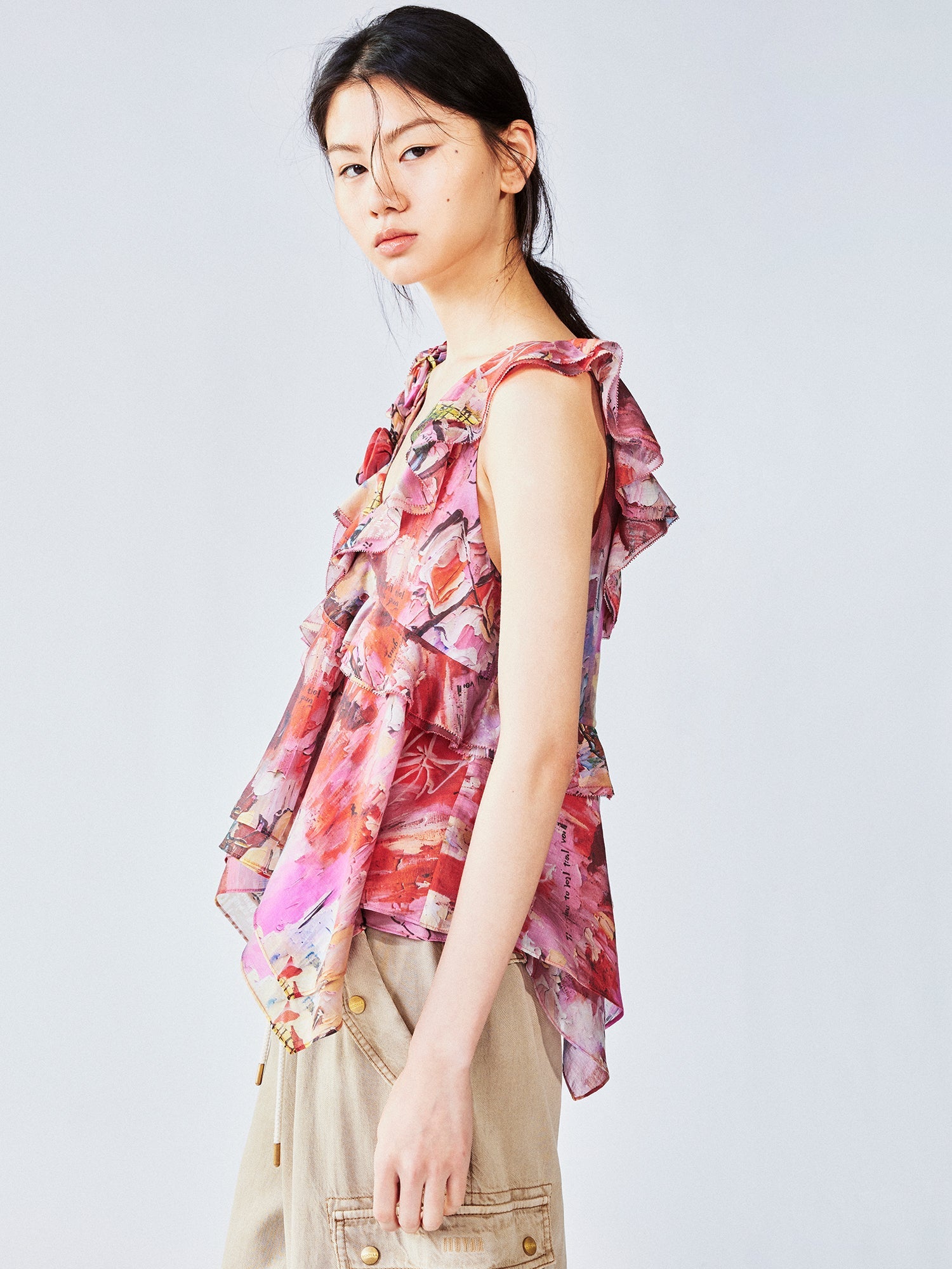 Graffiti 3D flower camisole