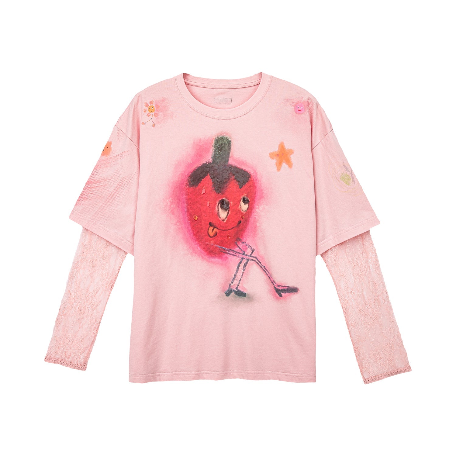 夢のようなイチゴプリントTシャツ