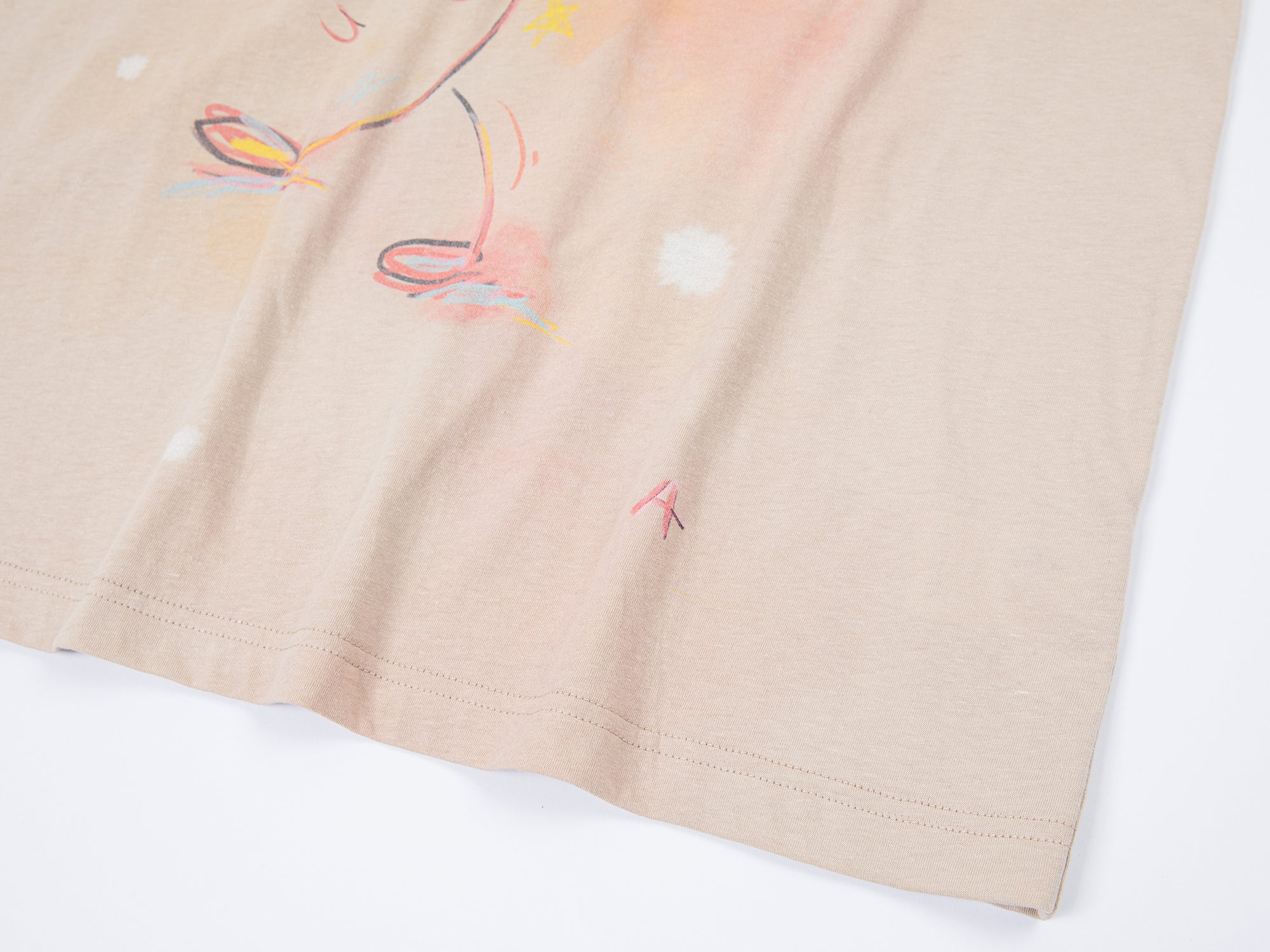 Lace layered dandelion print tee