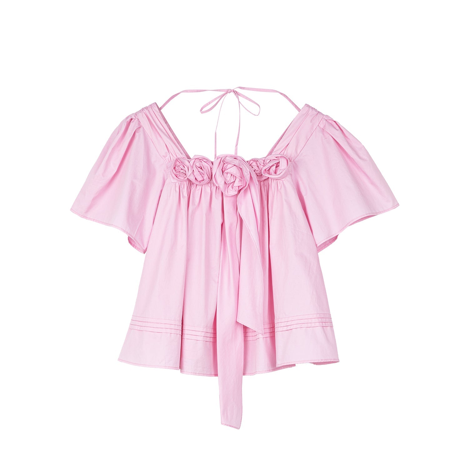 3D flower doll blouse