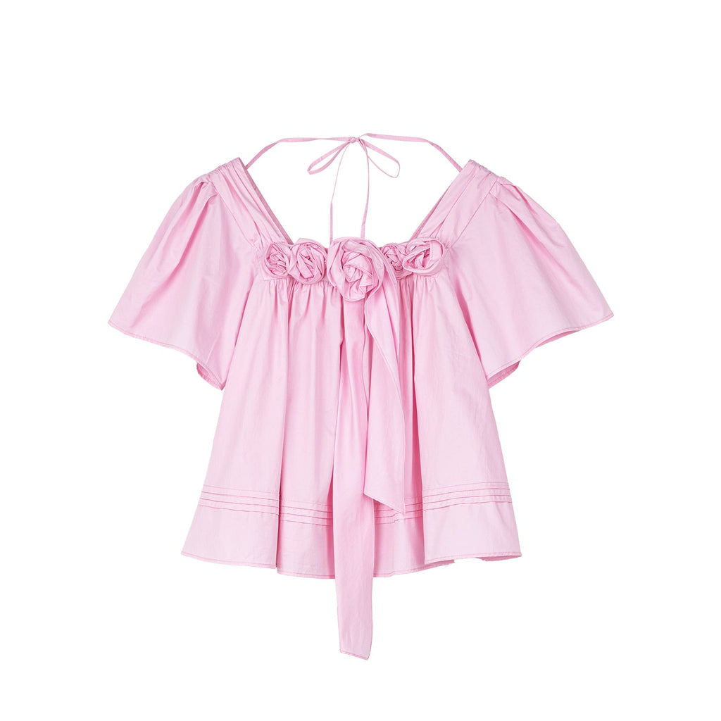 3D flower doll blouse