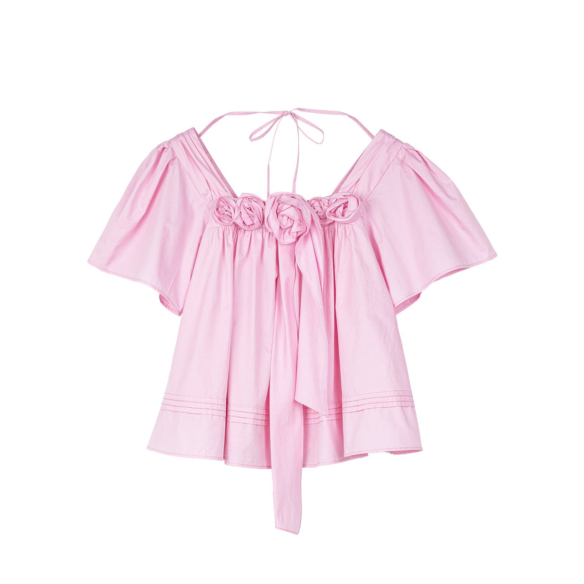 3D flower doll blouse