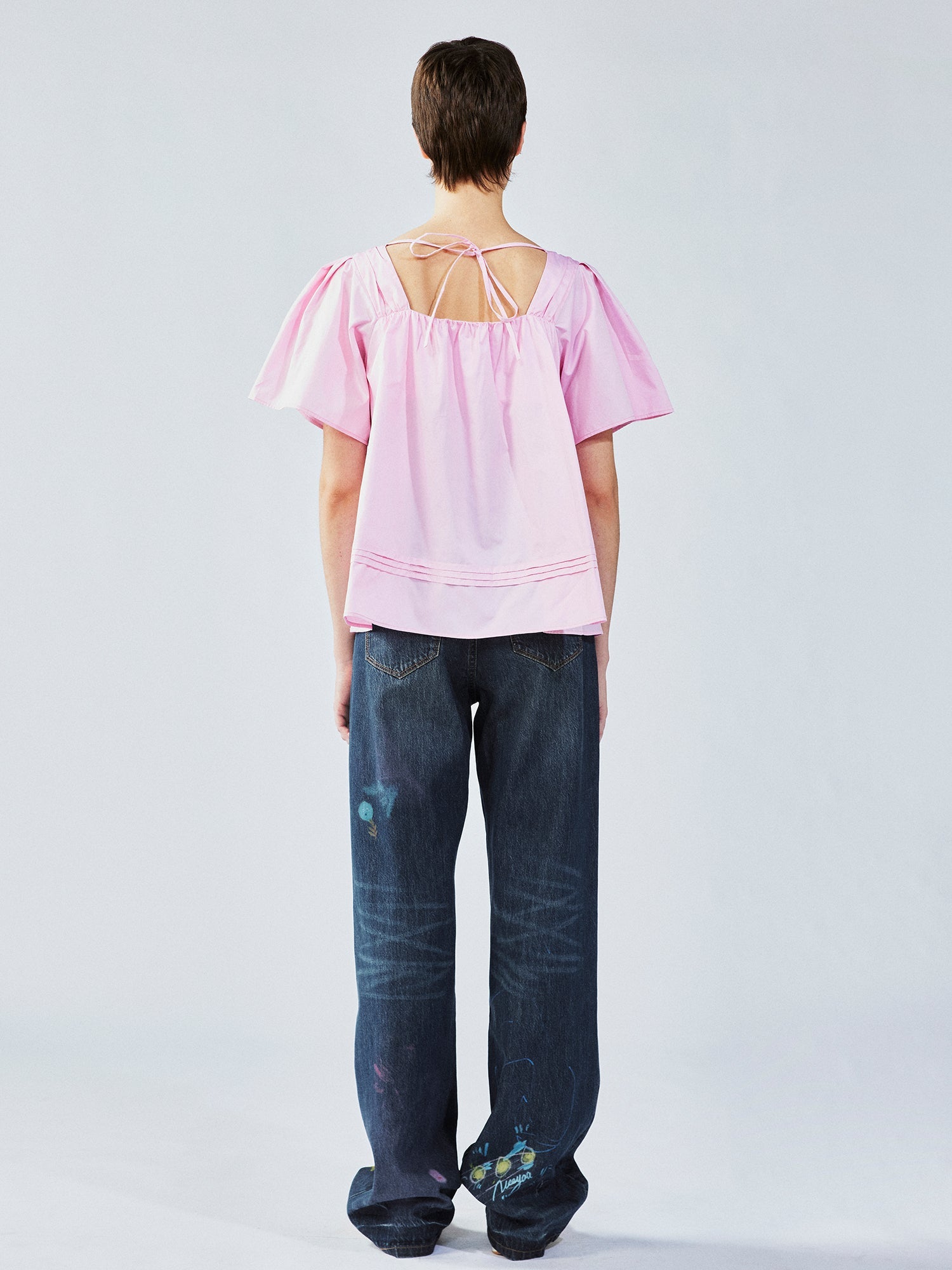 3D flower doll blouse