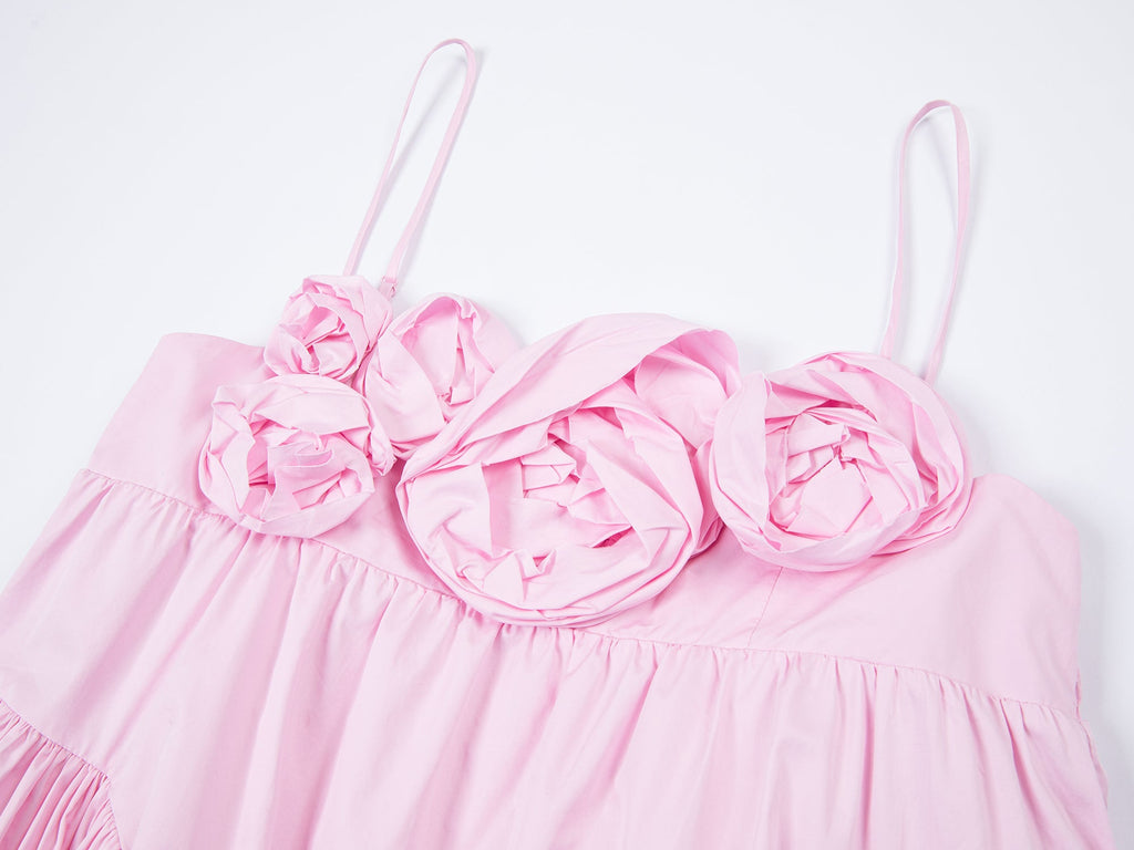 3D flower camisole dress