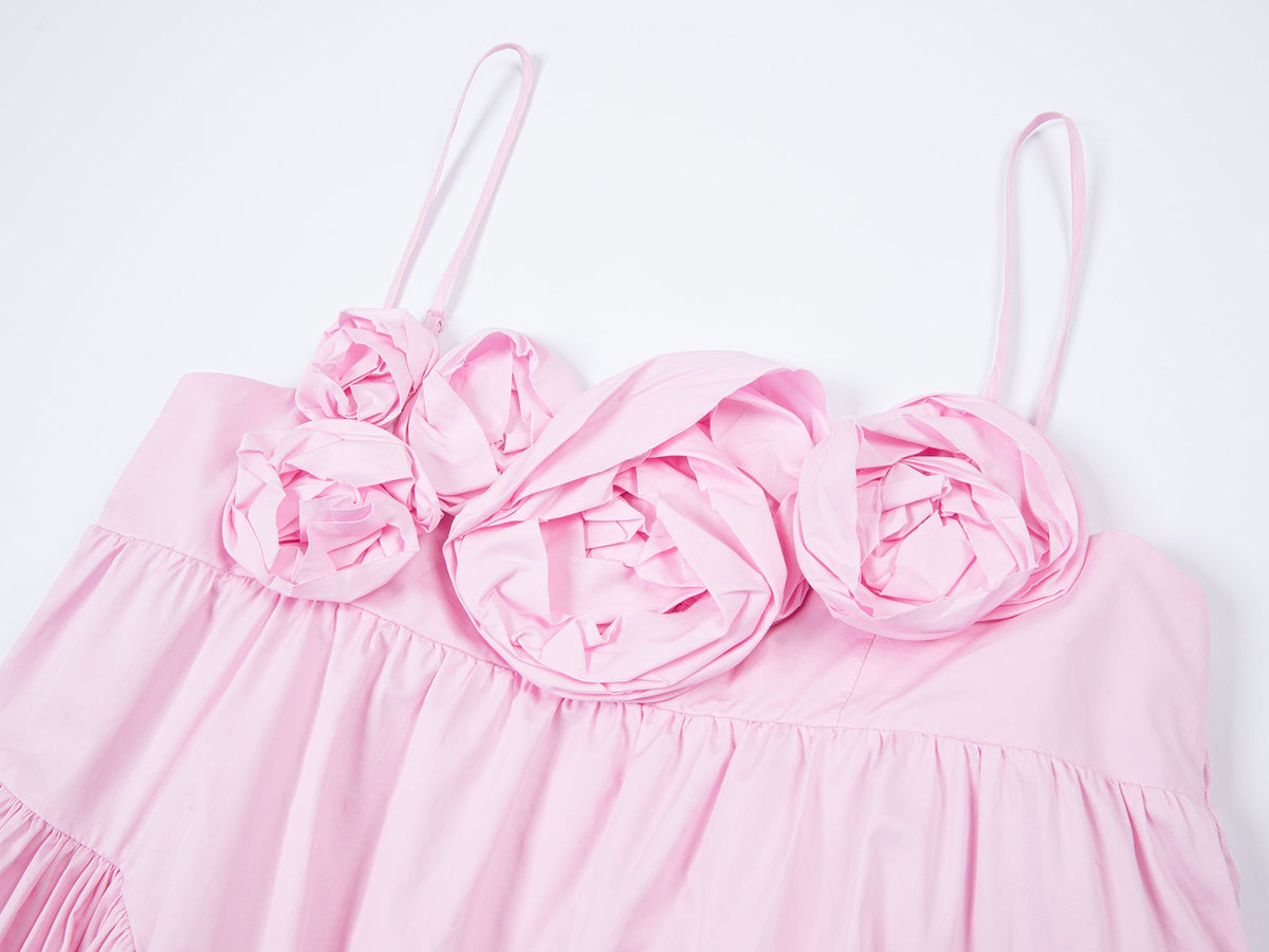 3D flower camisole dress