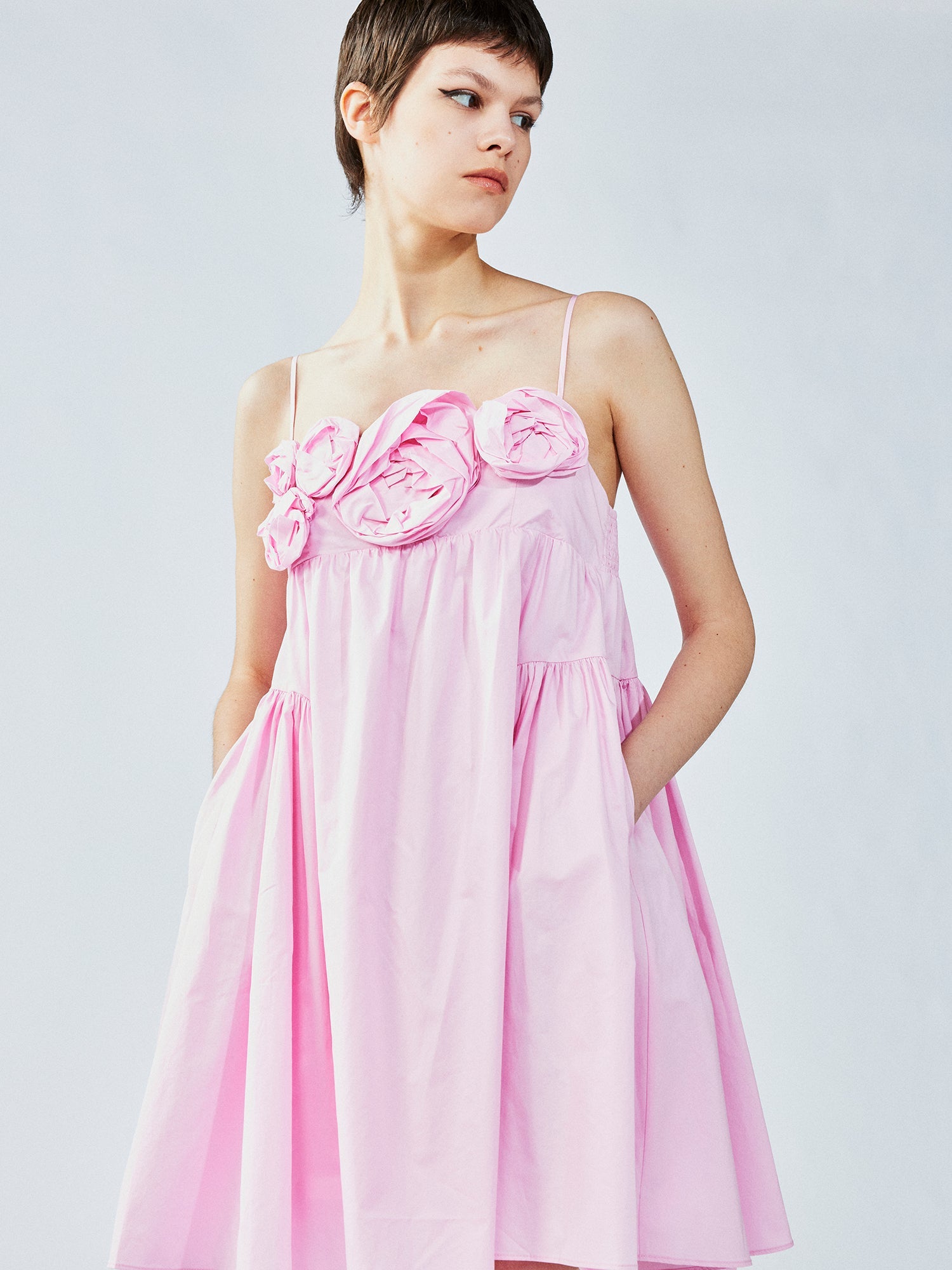 3D flower camisole dress