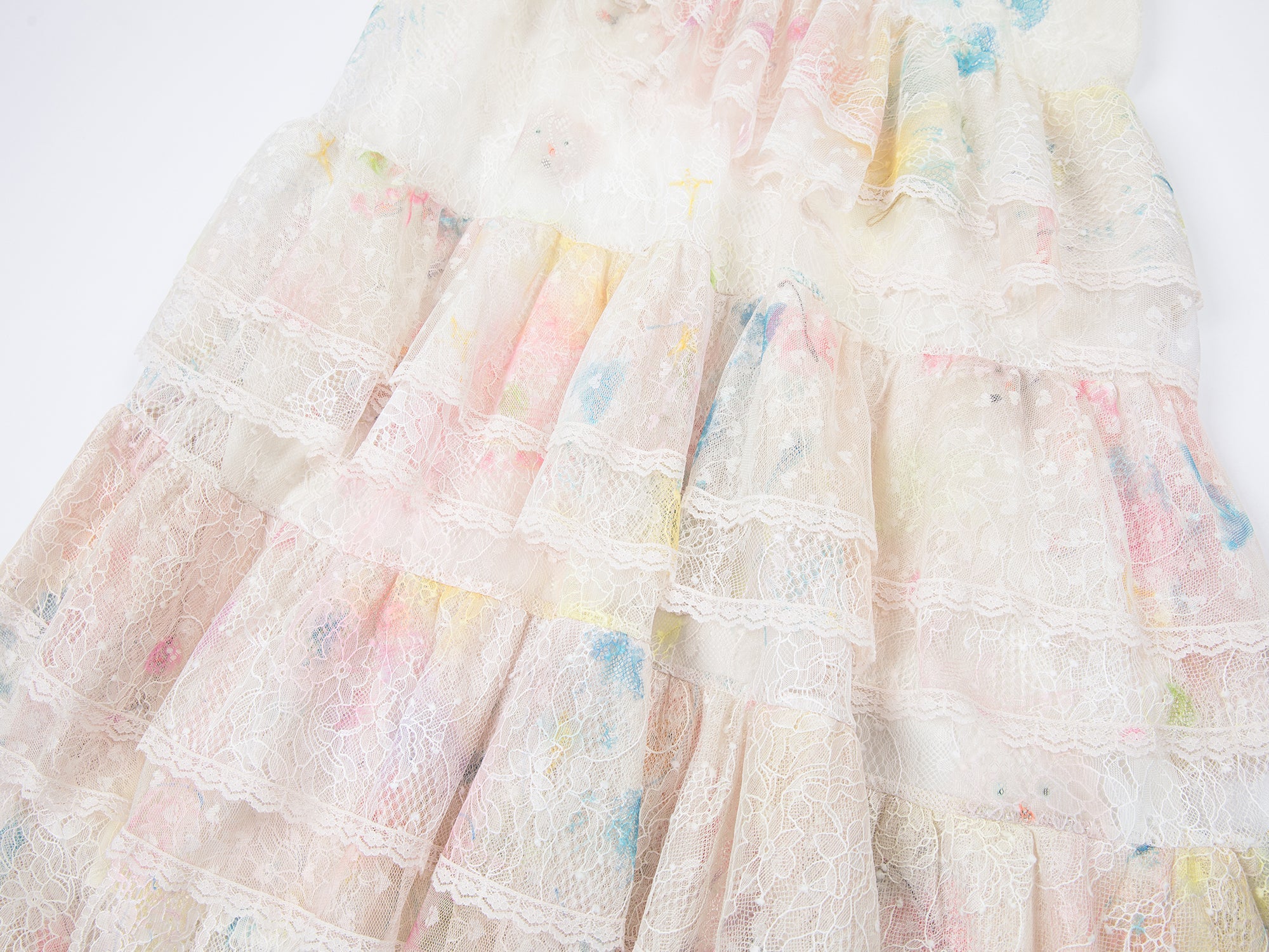 Dream graffiti lace tiered dress