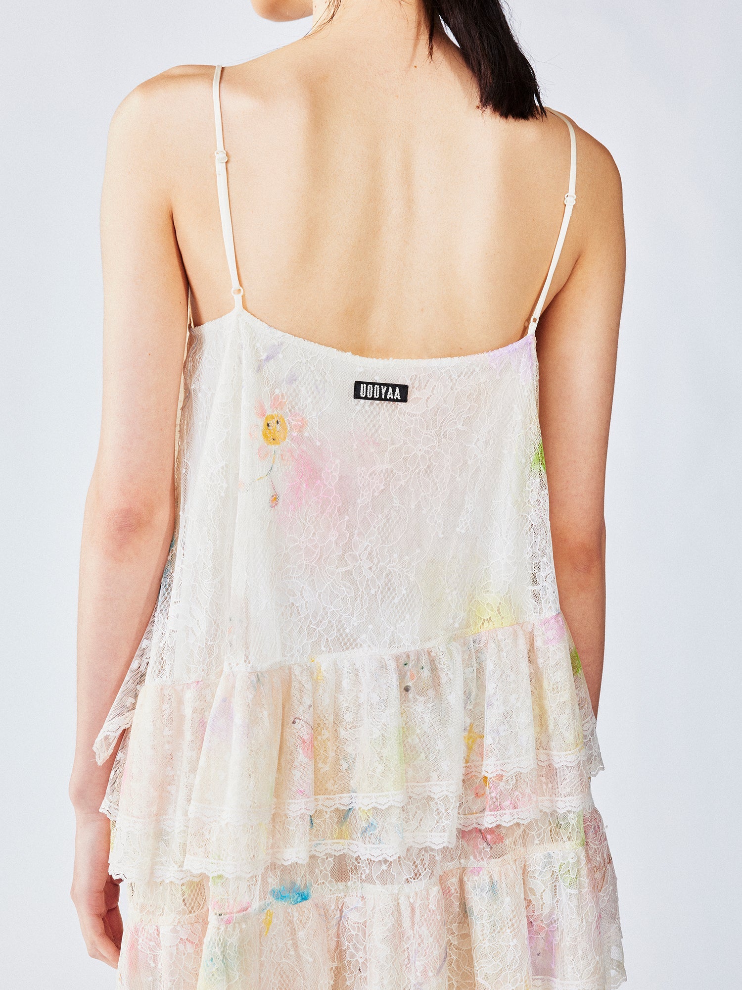 Dream graffiti lace tiered dress