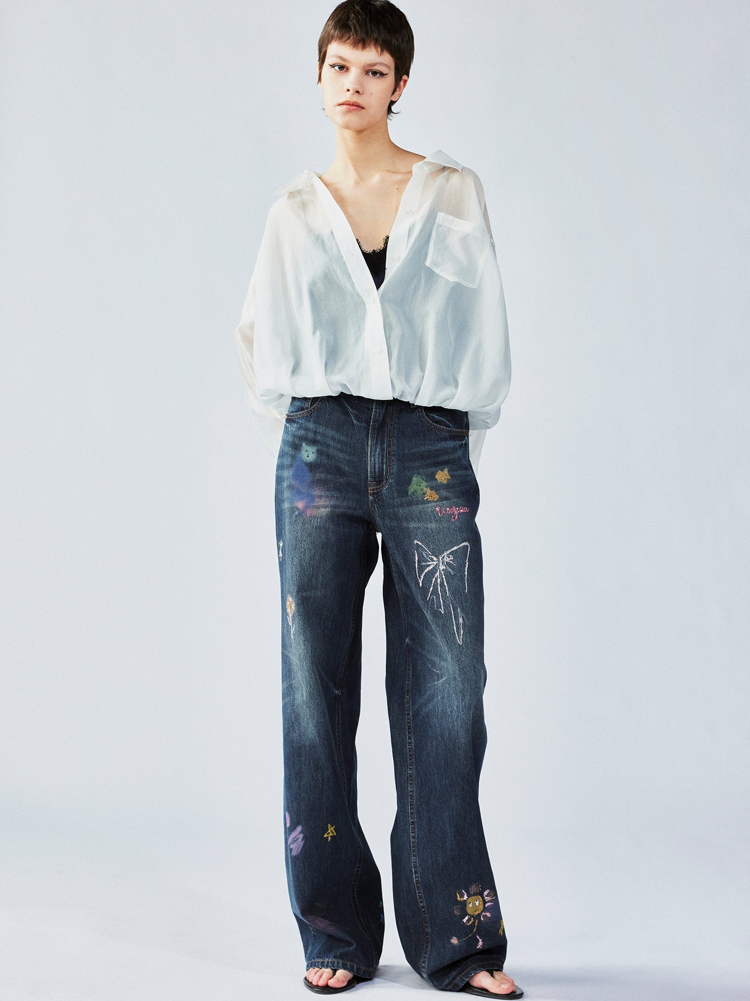 Hand-drawn dreamy jeans