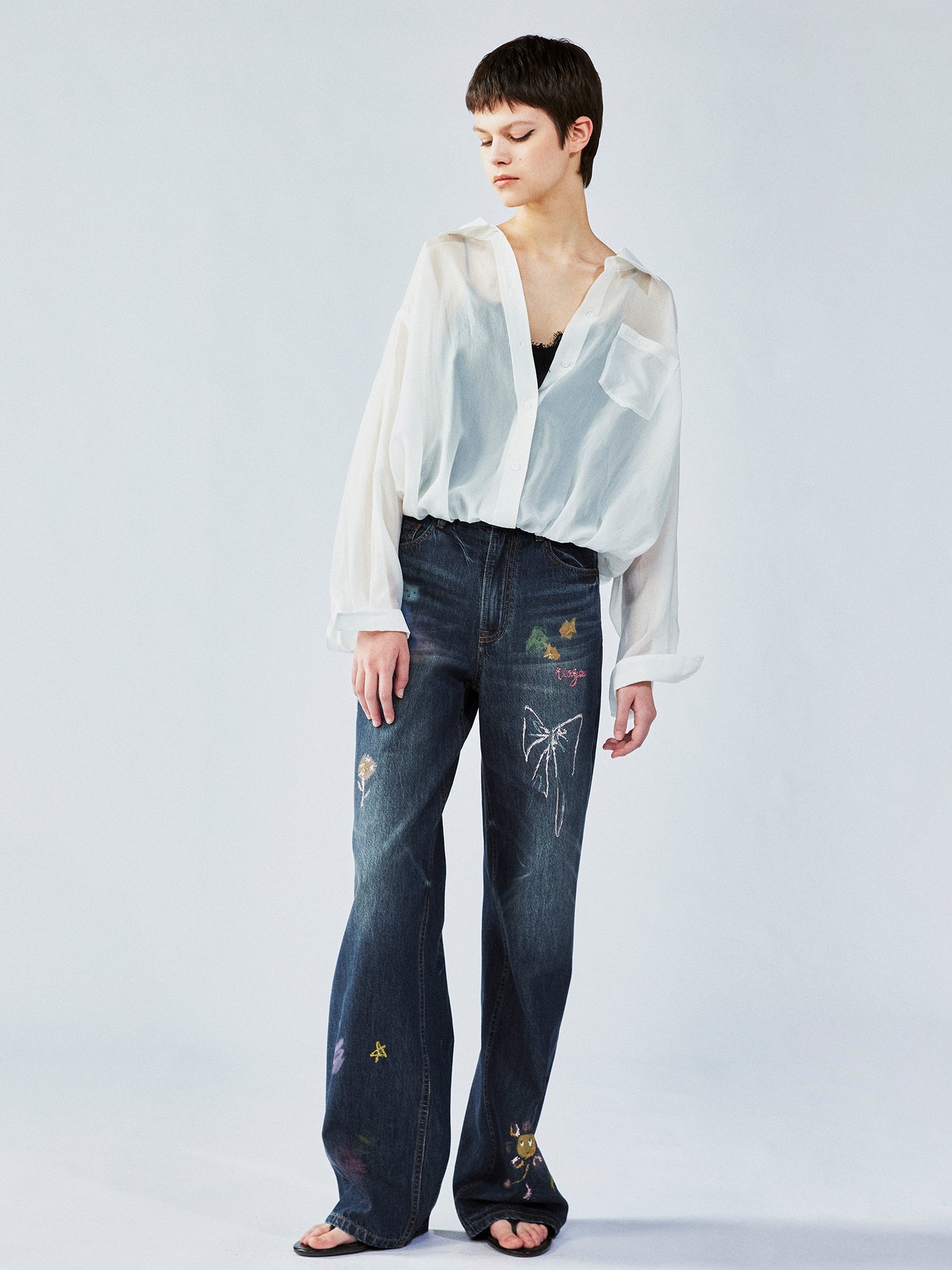 Hand-drawn dreamy jeans
