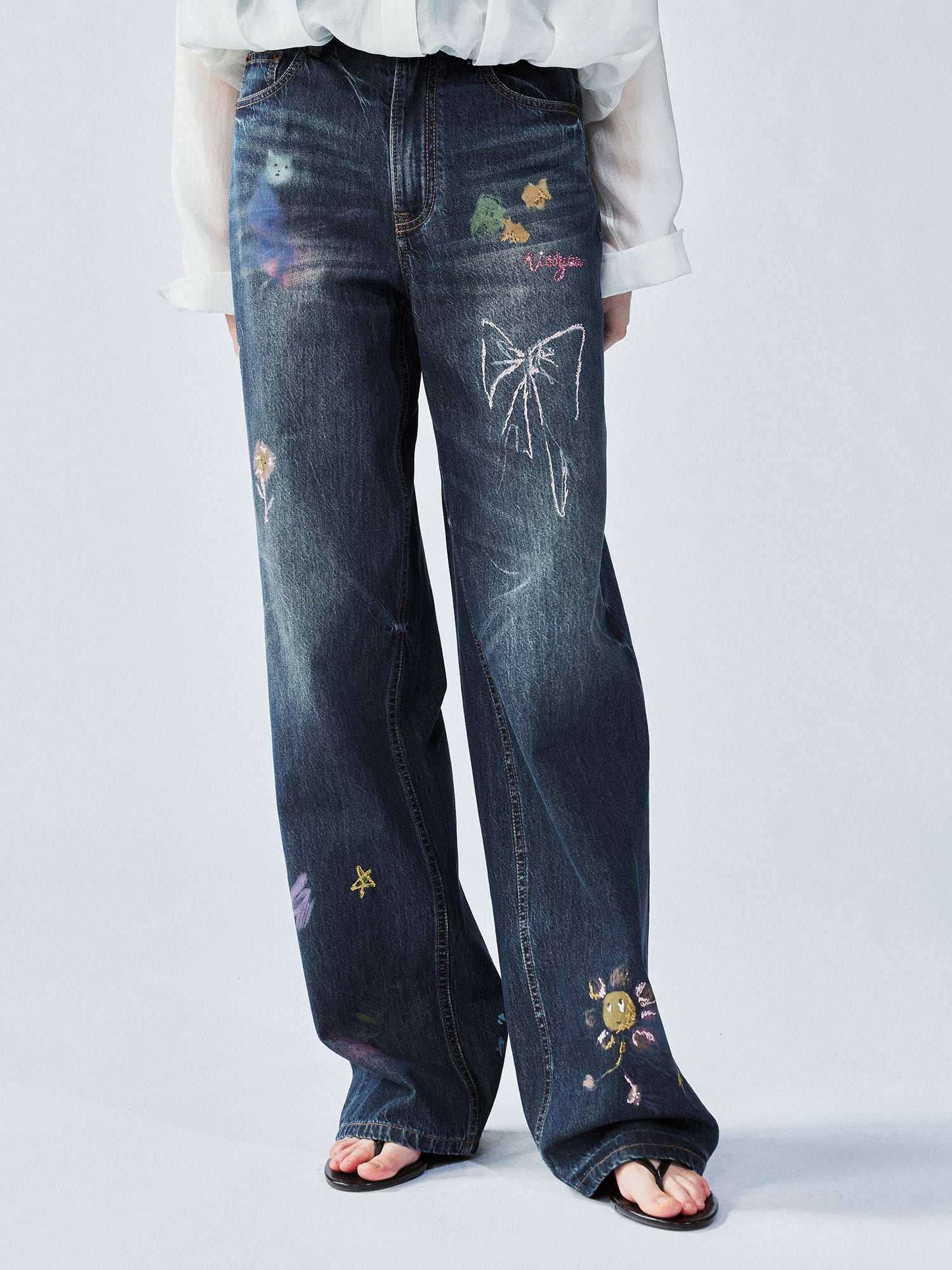 Hand-drawn dreamy jeans