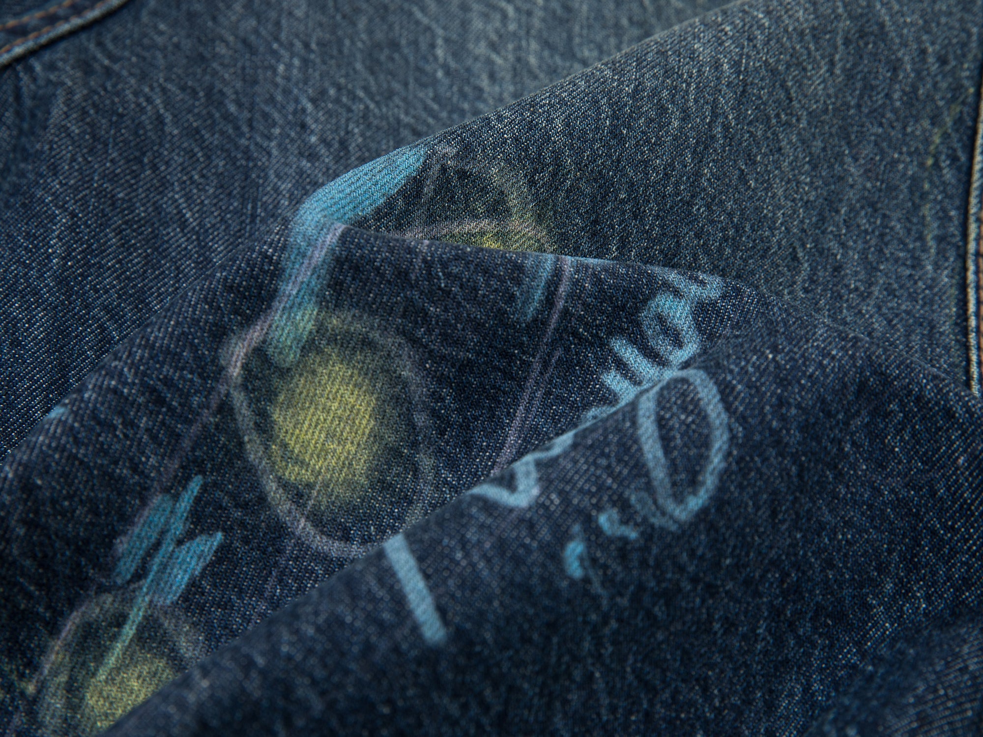 Hand-drawn dreamy denim shorts