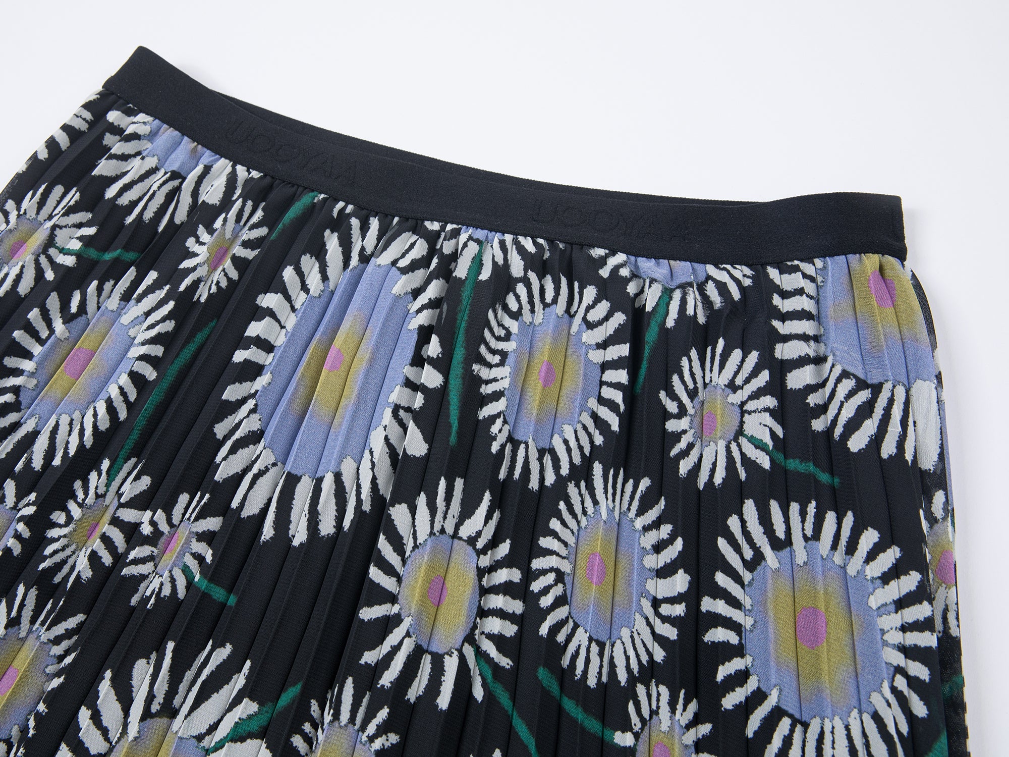 Dandelion print pleated skirt