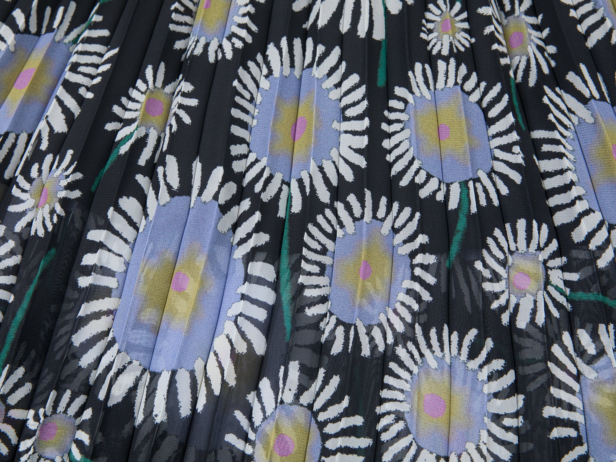 Dandelion print pleated skirt