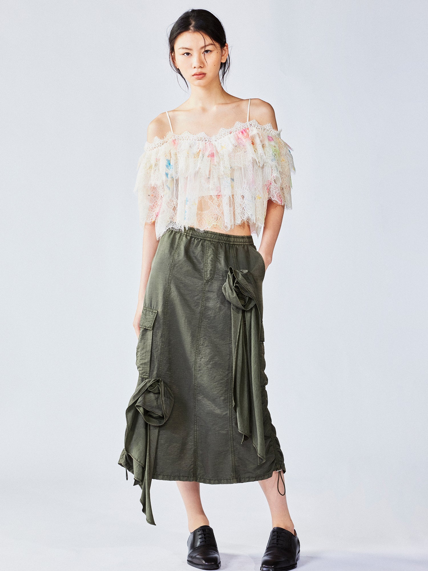3D flower utility skirt